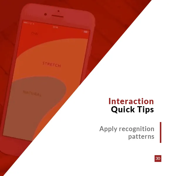 UX Quick Tips post: apply recognition patterns in interaction design