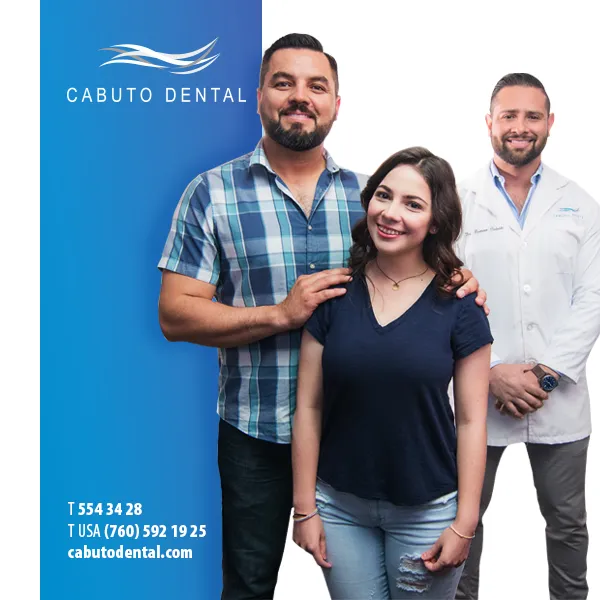 Cabuto Dental family dental plan post with patients and their dentist
