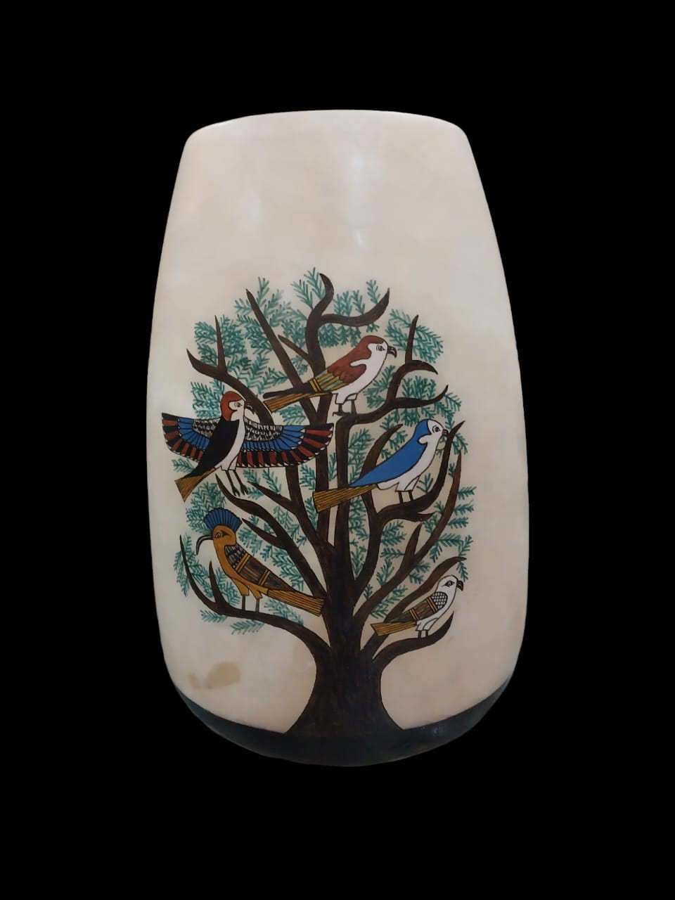 Tree of Life Vase Hand-Painted Alabaster