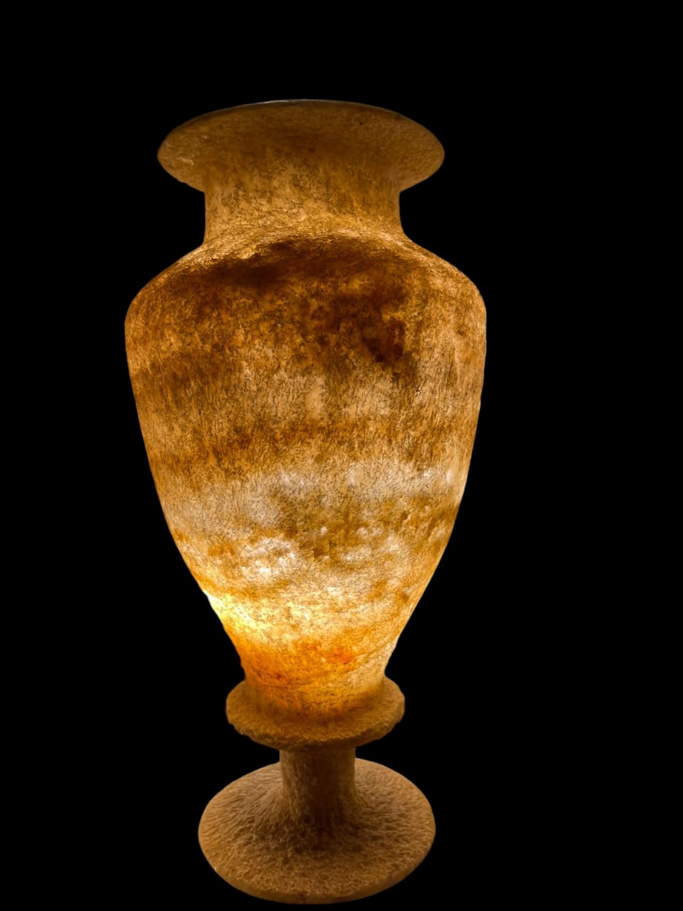Amarna Lamp Vase Honey Alabaster