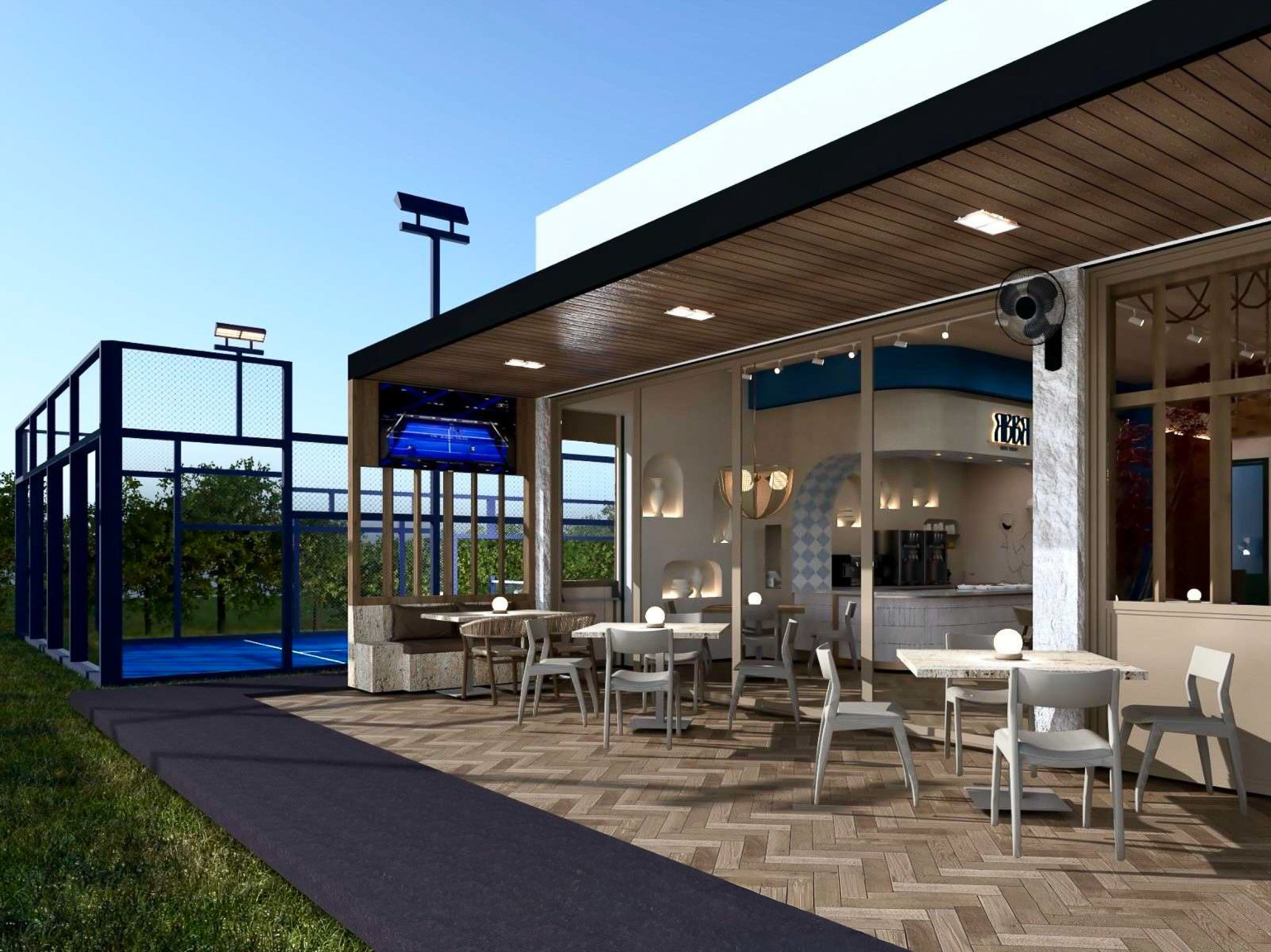 laredo padel club lounge area