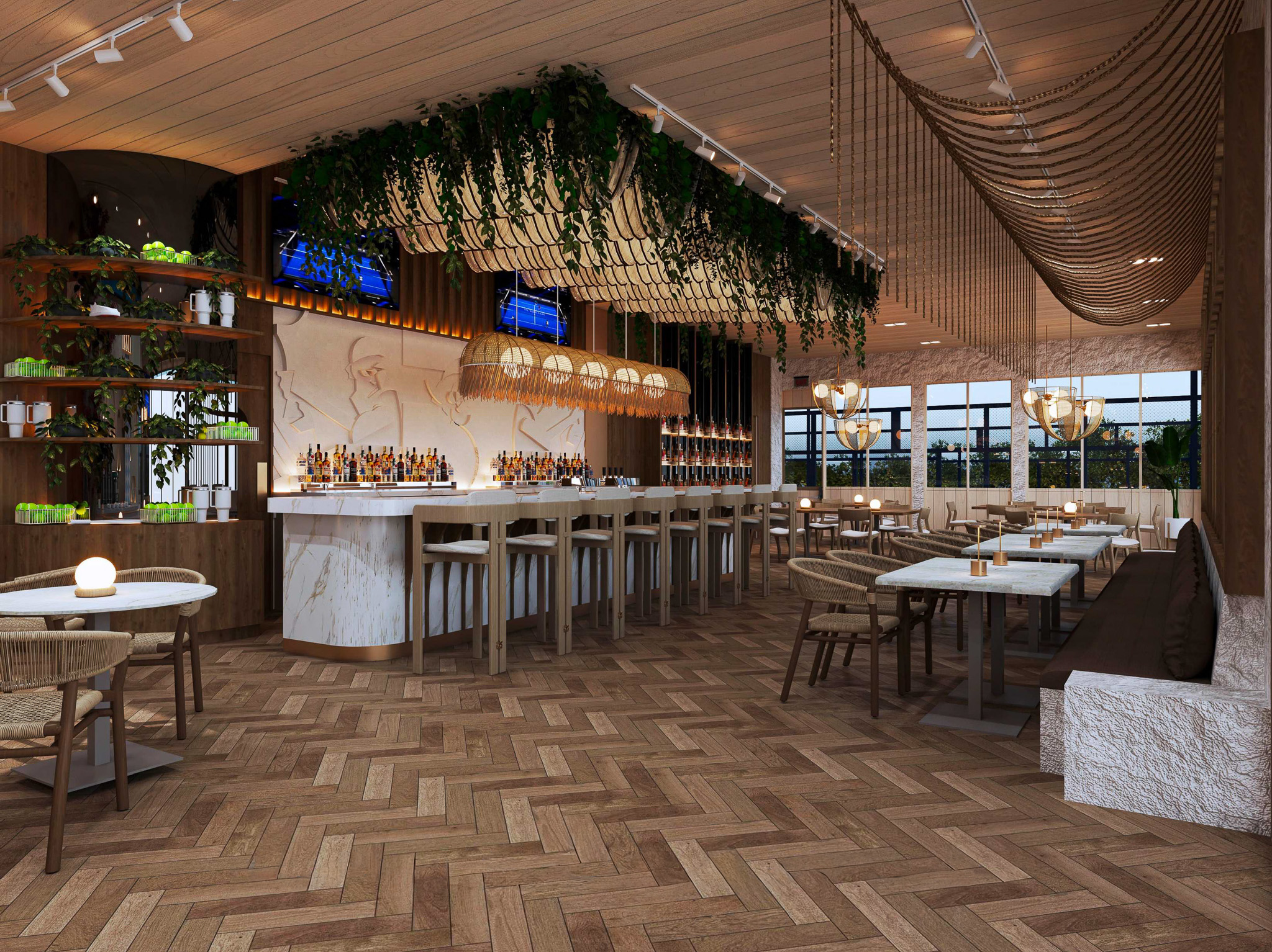 laredo padel club bar and restaurant area