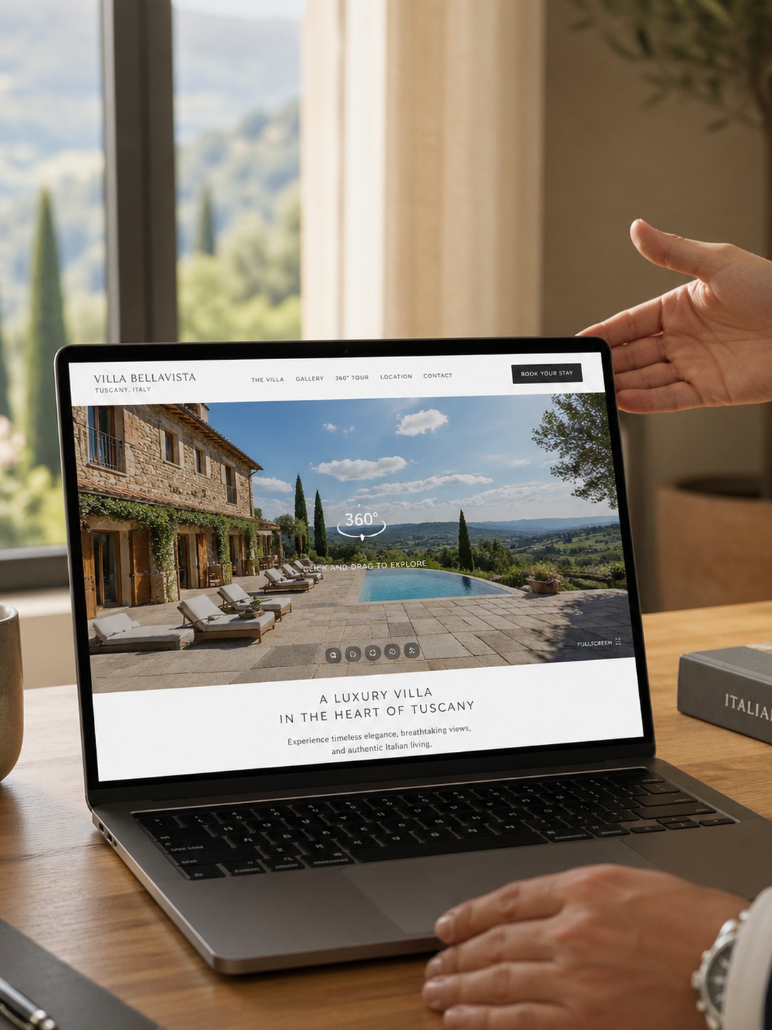 Tour 360° pubblicato sul sito di un cliente — momento di consegna