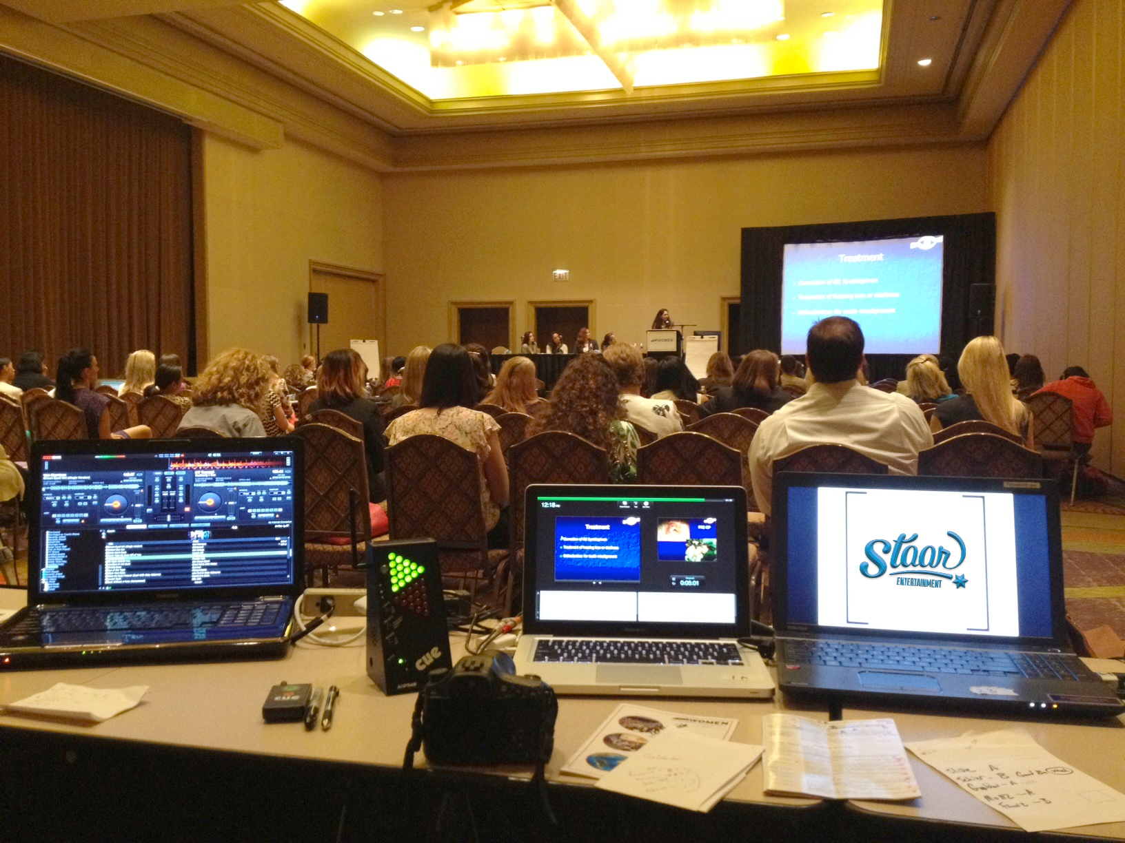 Sound board and technical event setup