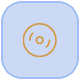 Gold CD Icon in a light blue square with rounded corners.