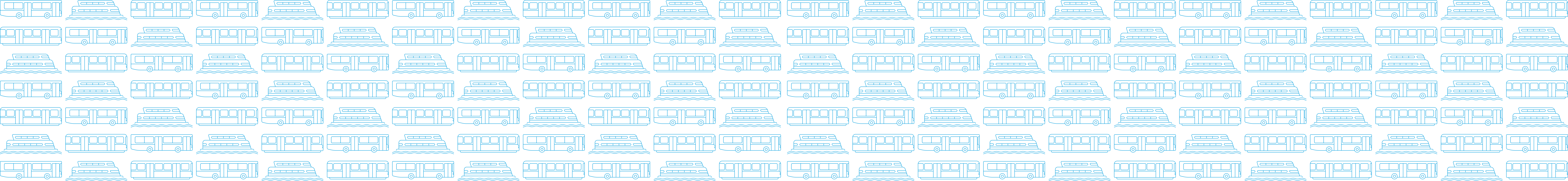 Repeating pattern of outlined bus icons used as a decorative background graphic.