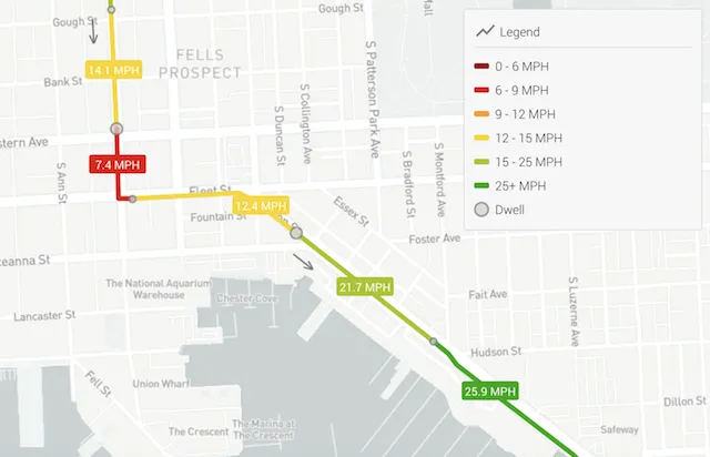 Swiftly’s new Speed Map module immediately gives you in-depth visualizations about where performance issues exist in your transit network.