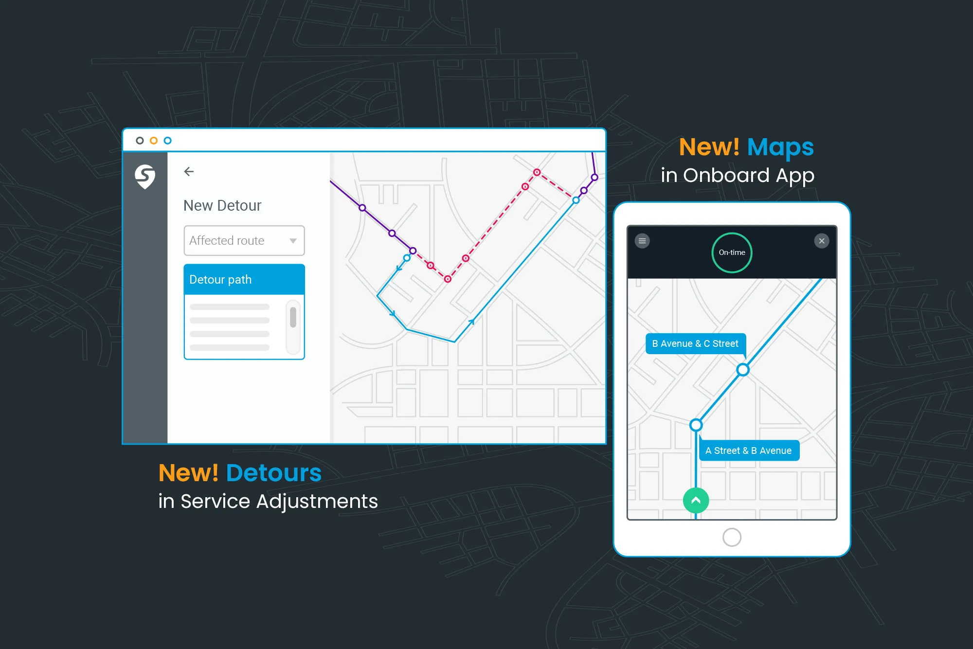 Today we’re launching two new updates to Swiftly’s Metronome line of products: Detours in Service Adjustments and Maps in Onboard App.