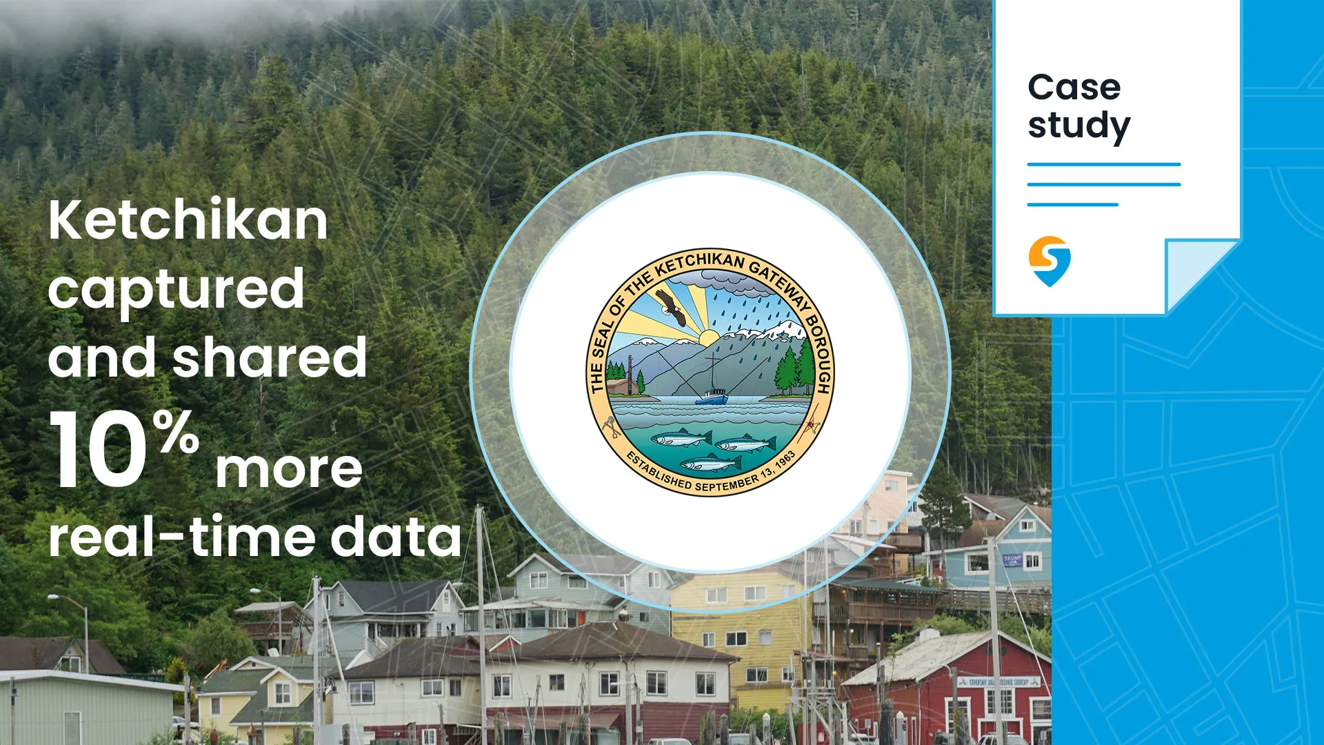 Photo of Ketchikan, AK with The Bus logo and case study graphic