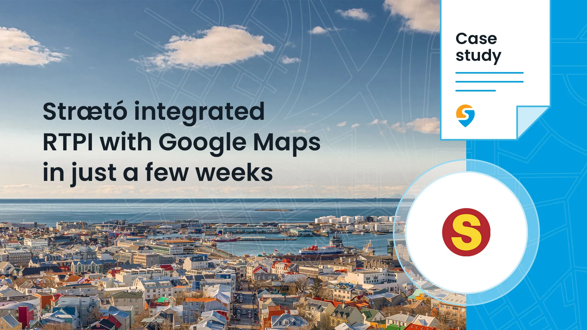 Graphic showing Strætó improving staff efficiency and rider information with Swiftly