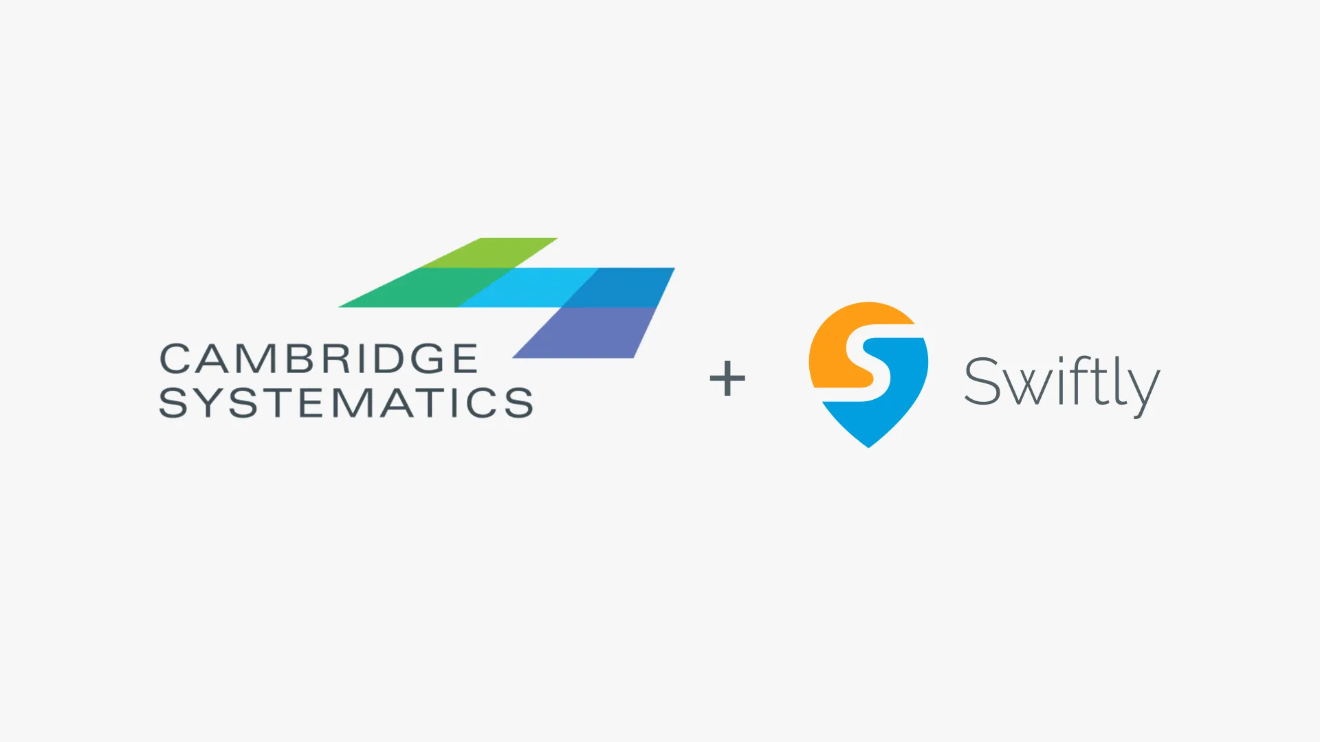 Graphic showing Cambridge Systematics and Swiftly logos