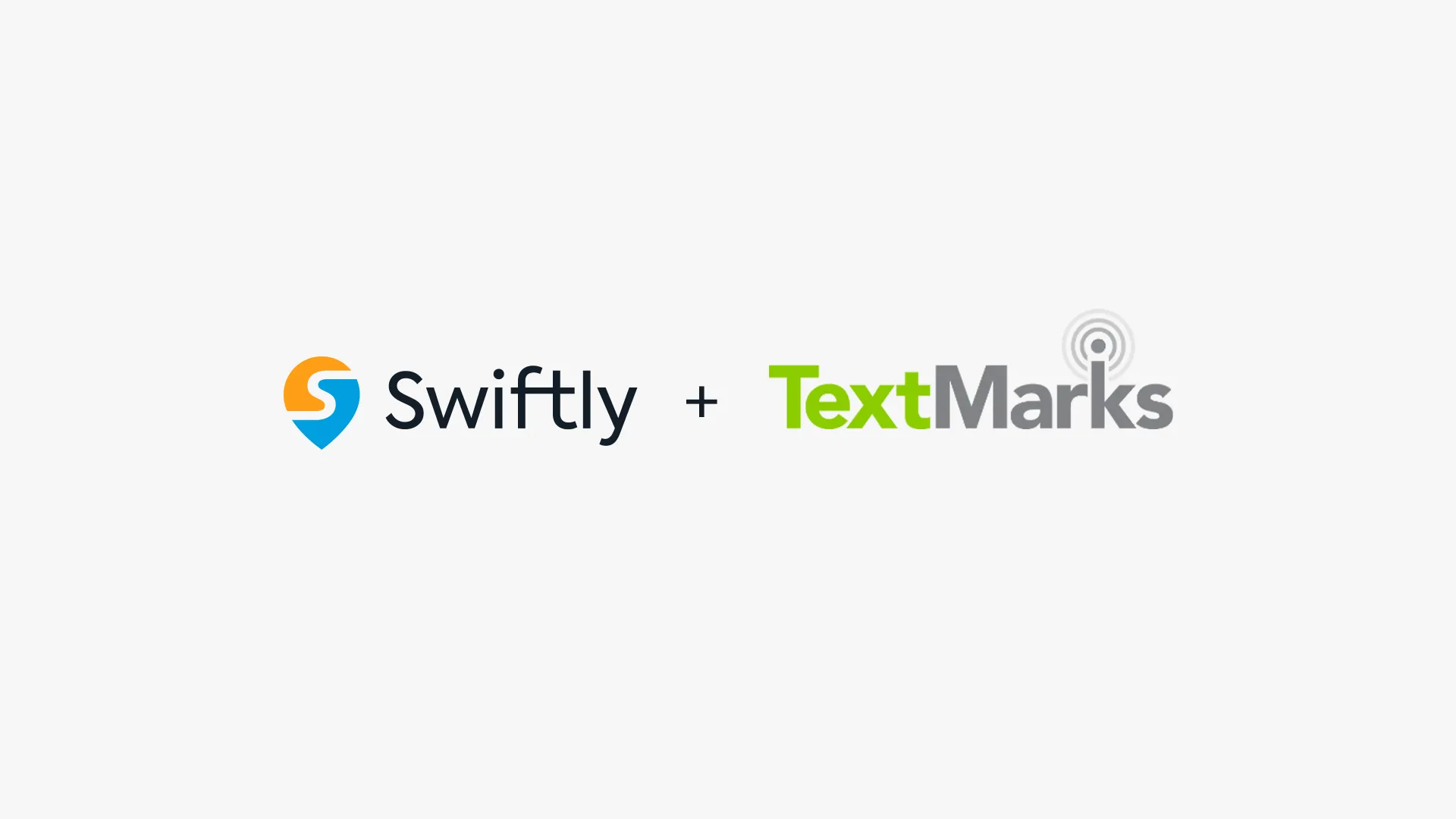 Graphic showing Swiftly in combination with TextMarks logo