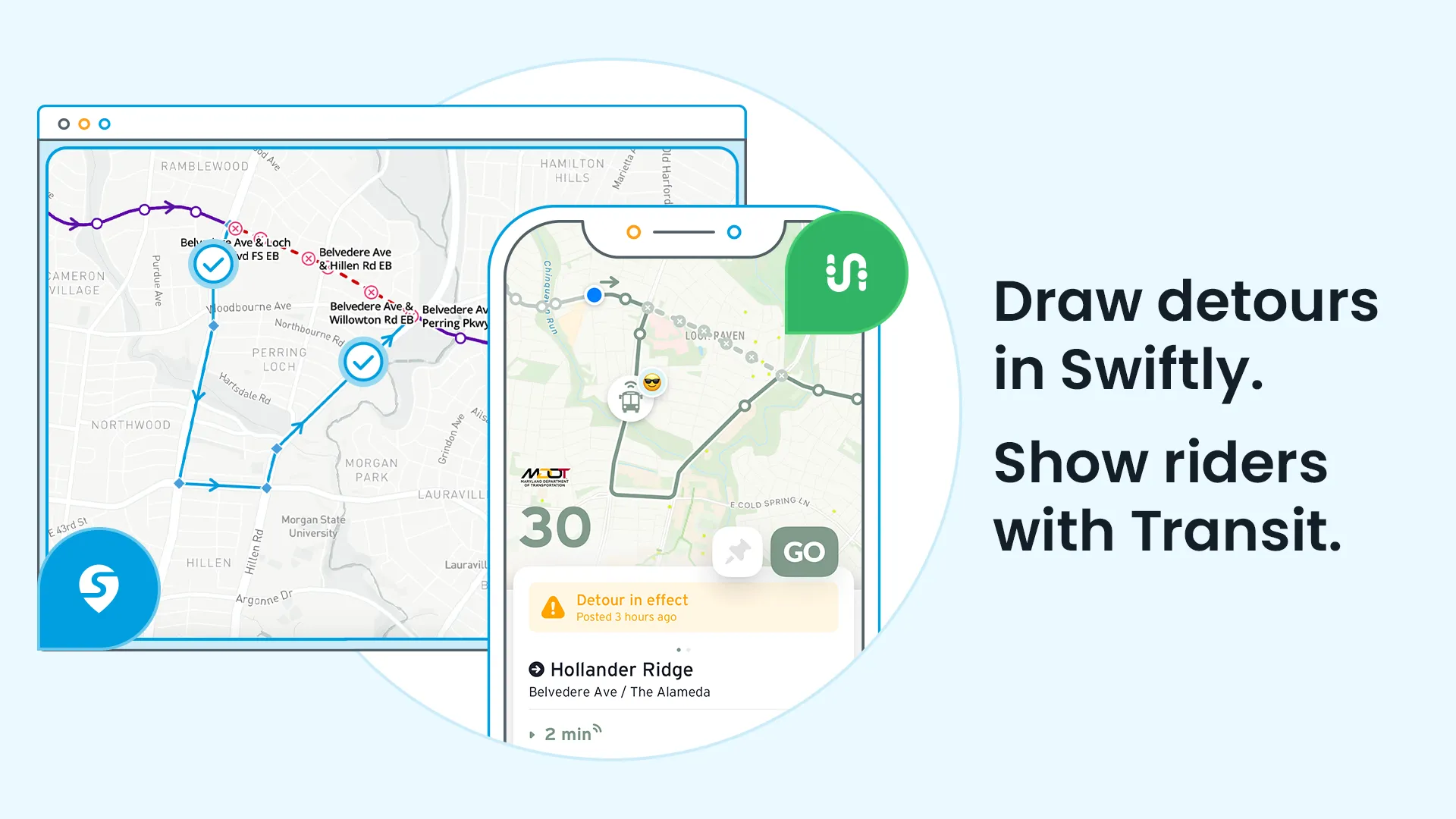 Swiftly and Transit detours image