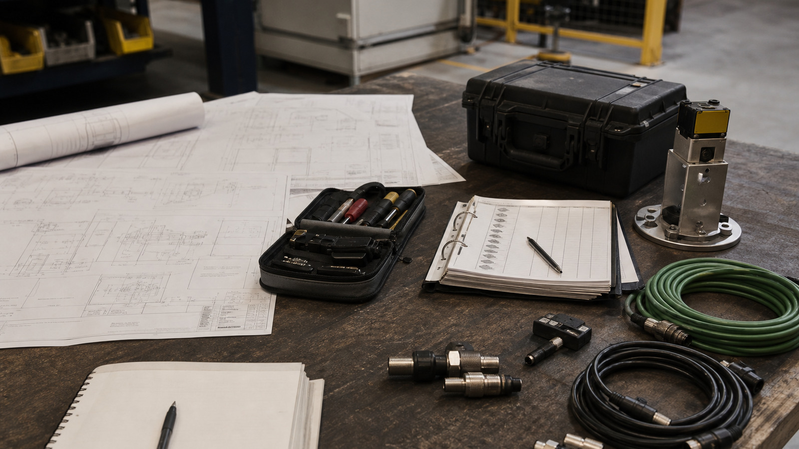 Robot integration drawings, service equipment and lifecycle planning artifacts arranged for commercial robot cost and TCO review.