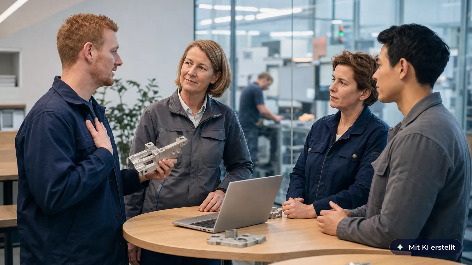 At the start-of-shift briefing, an employee openly owns up to his mistake and the shift lead nods approvingly