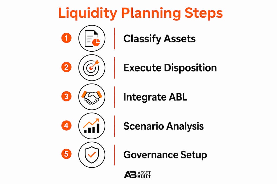 Infographic outlining five liquidity planning steps