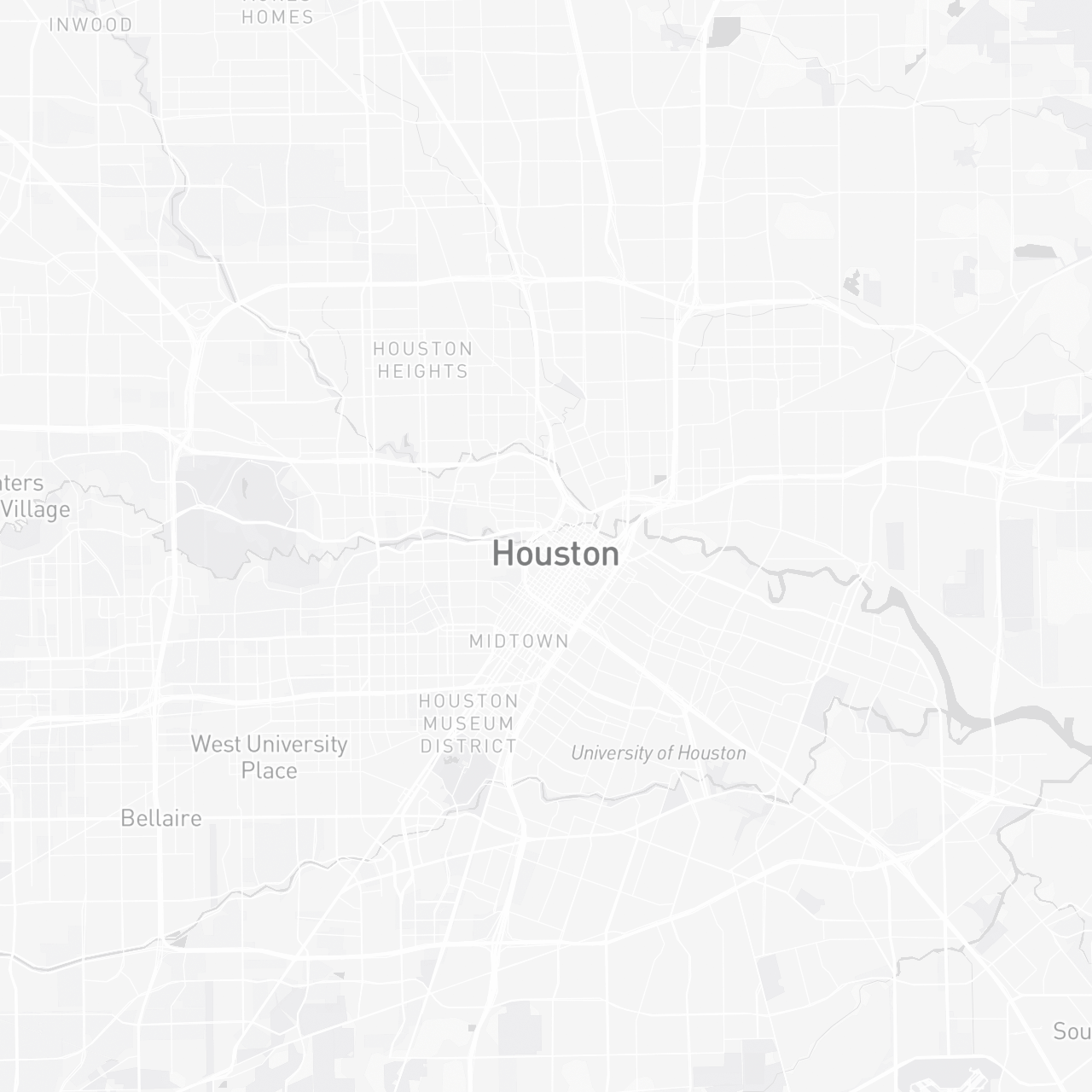 Map of the Houston area