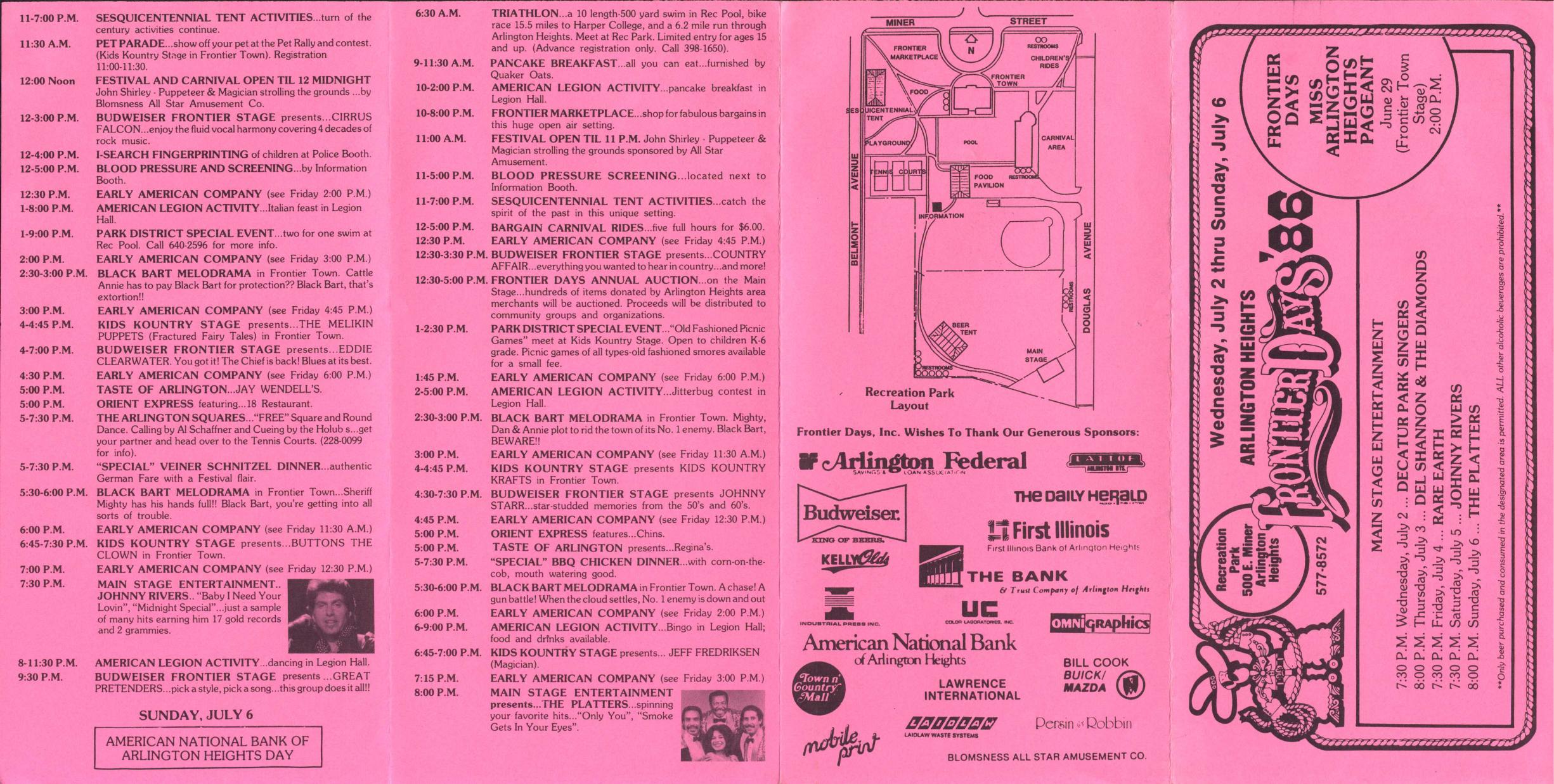 Frontier Days 1986 brochure, page 1