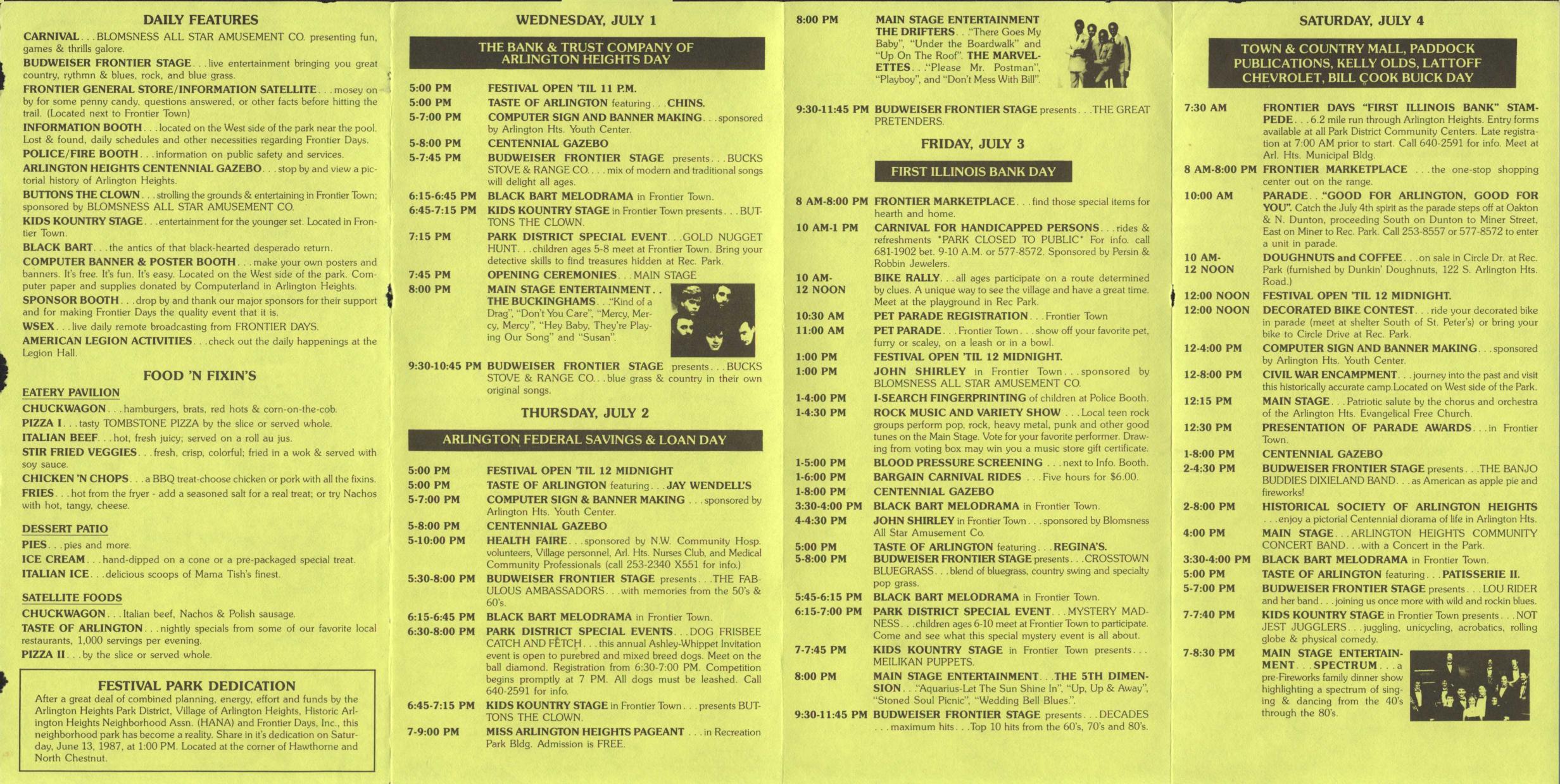 Frontier Days 1987 brochure, page 2