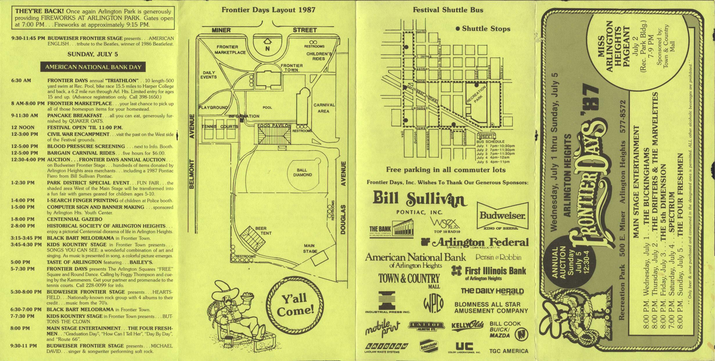 Frontier Days 1987 brochure, page 1