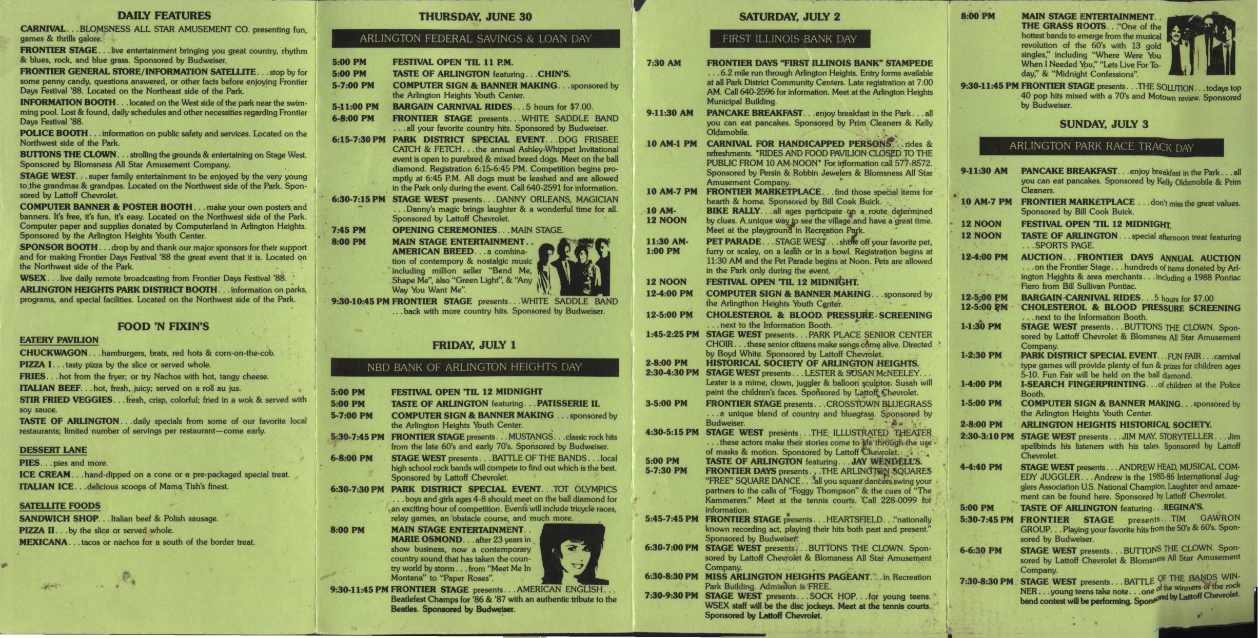 Frontier Days 1988 brochure, page 2