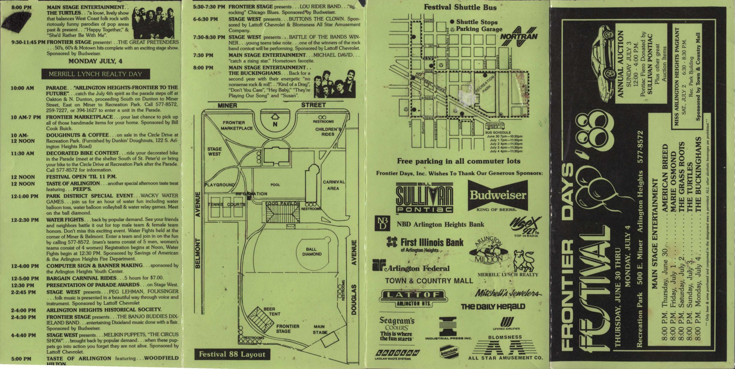 Frontier Days 1988 brochure, page 1