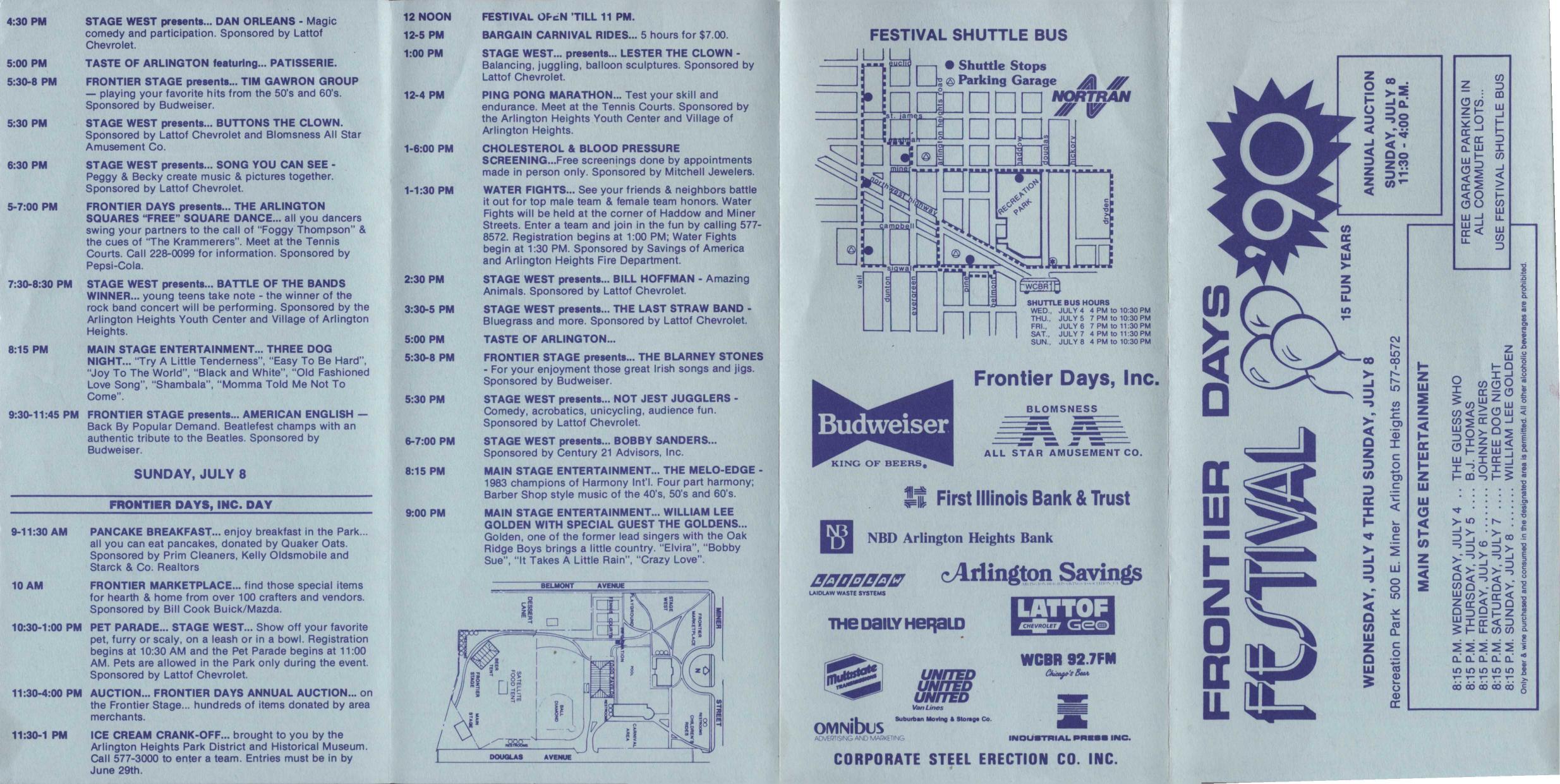 Frontier Days 1990 brochure, page 1