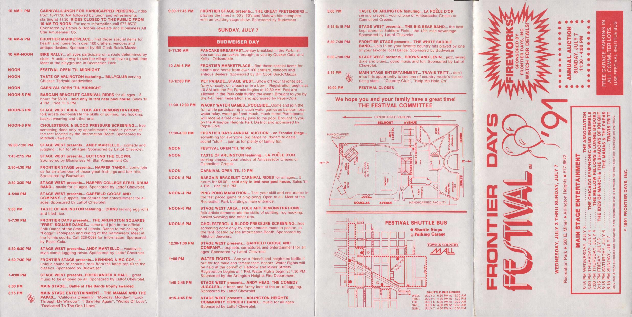 Frontier Days 1991 brochure, page 1