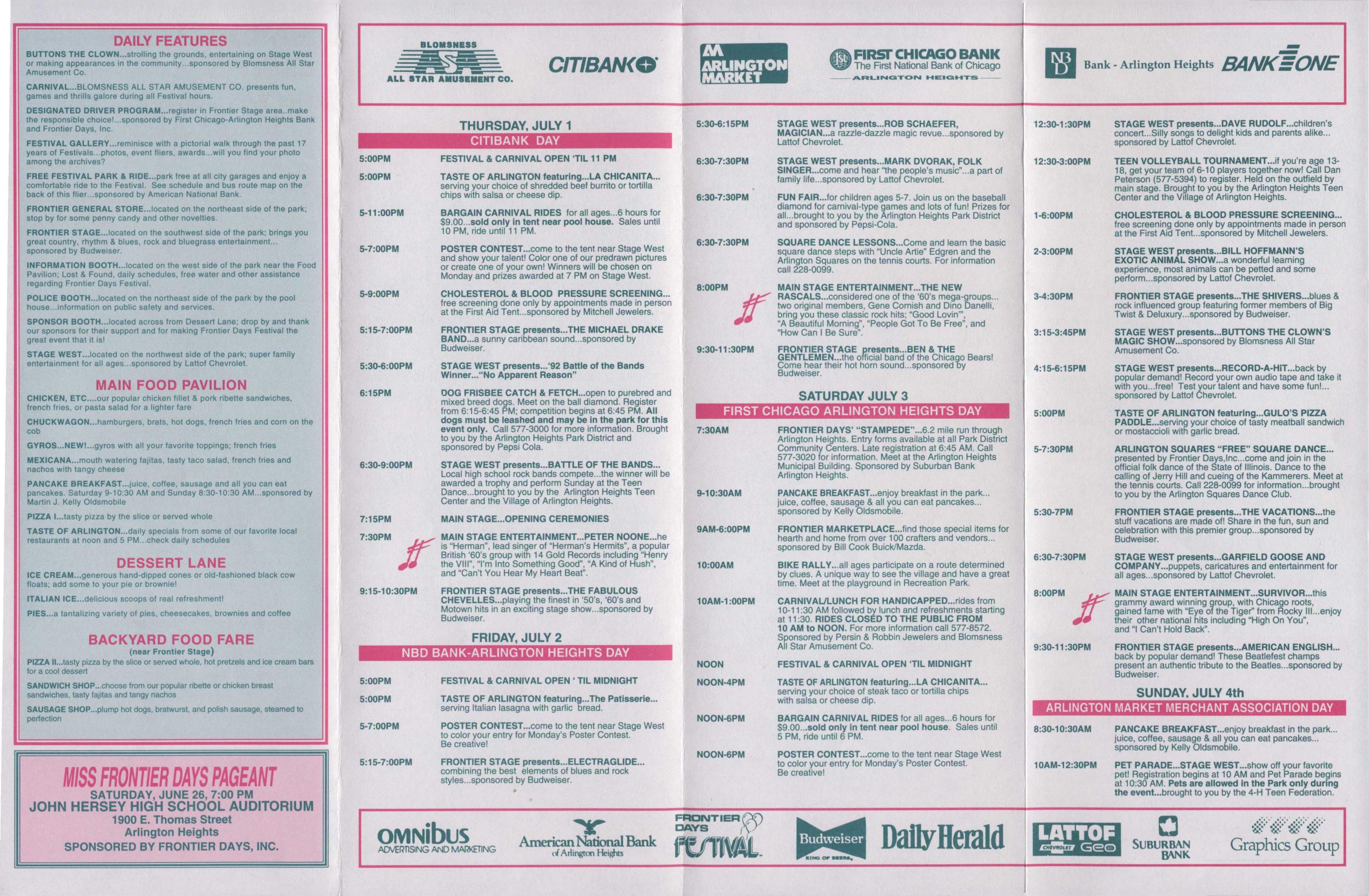 Frontier Days 1993 brochure, page 2