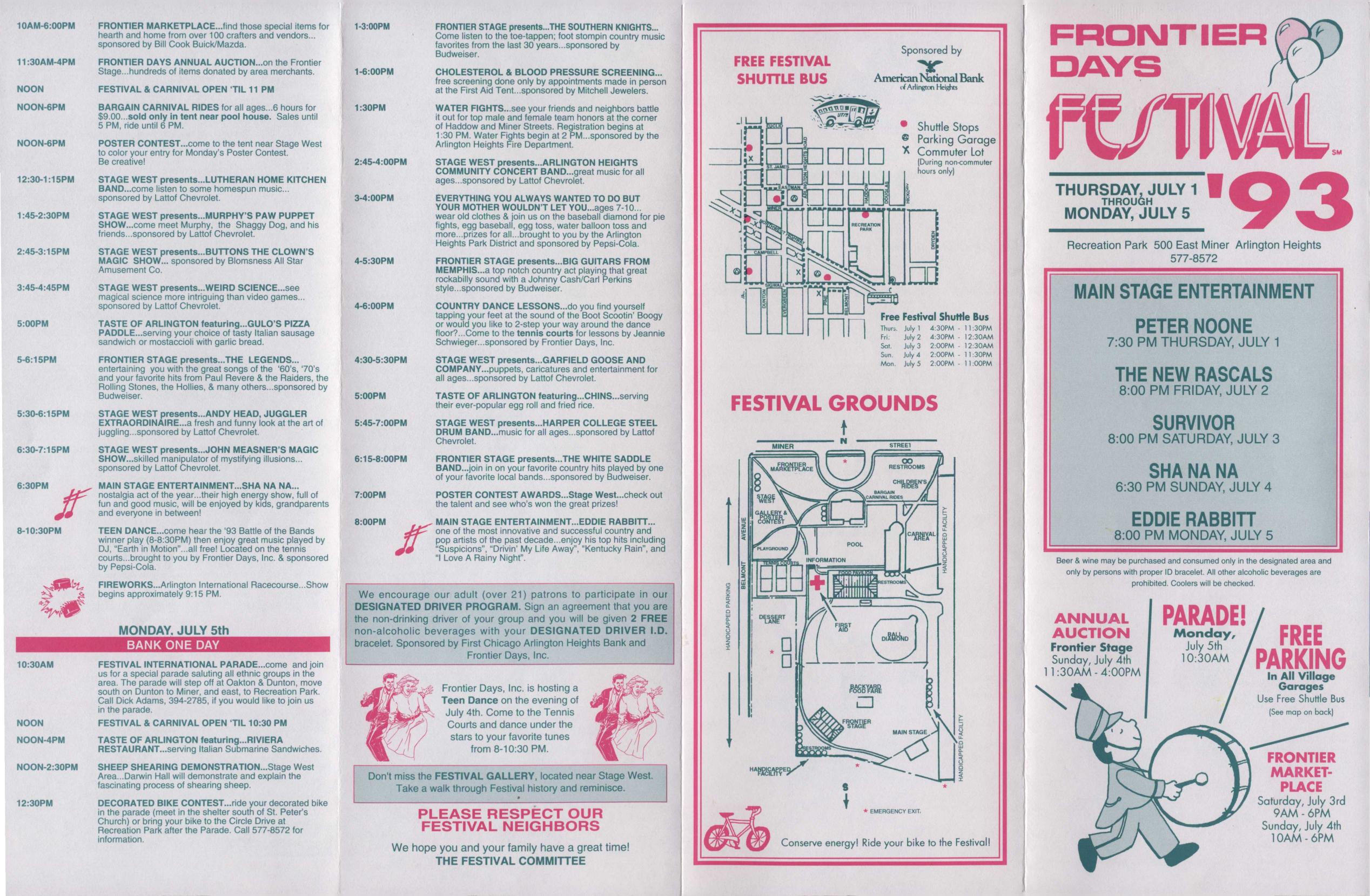 Frontier Days 1993 brochure, page 1