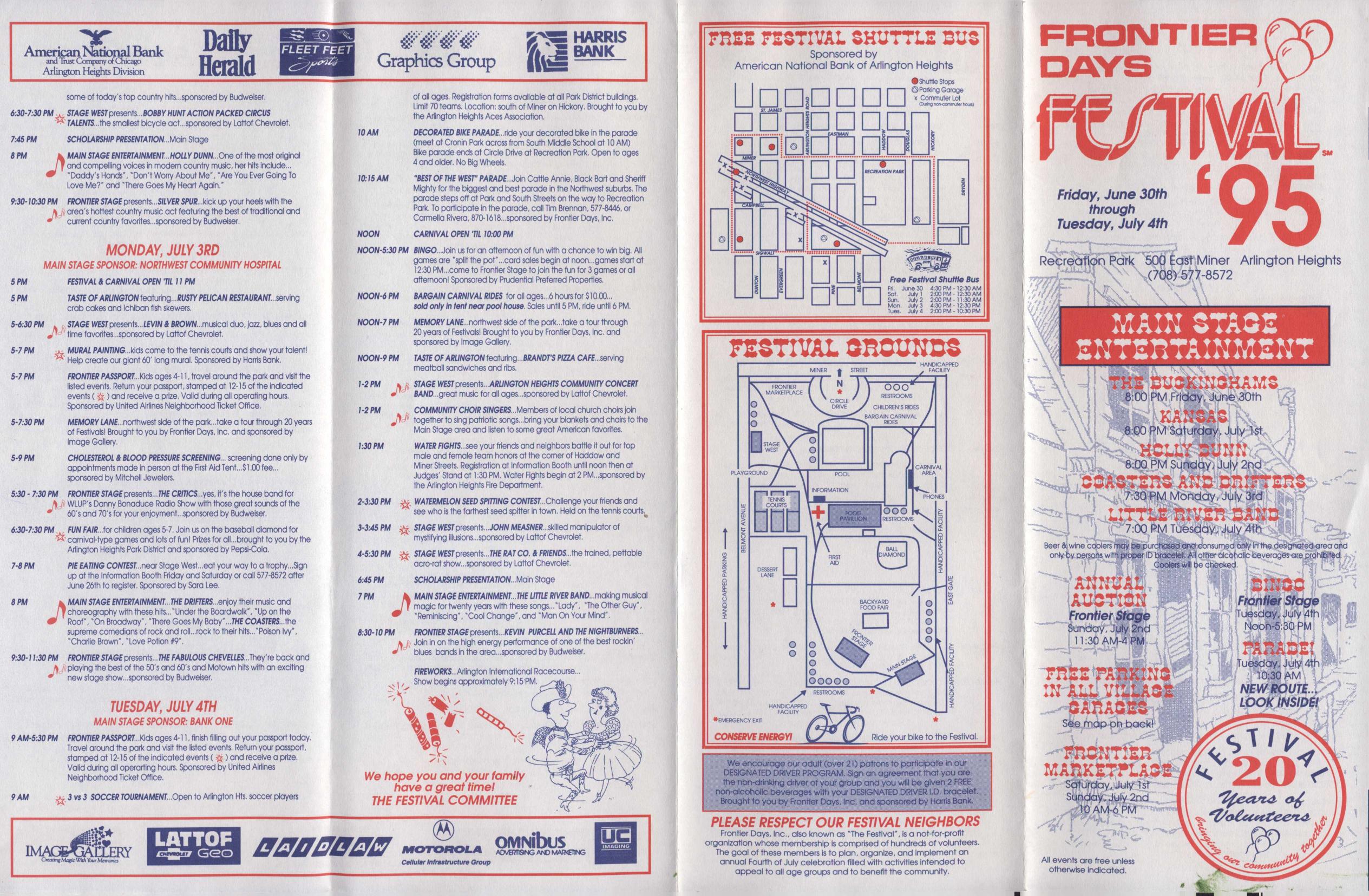 Frontier Days 1995 brochure, page 1