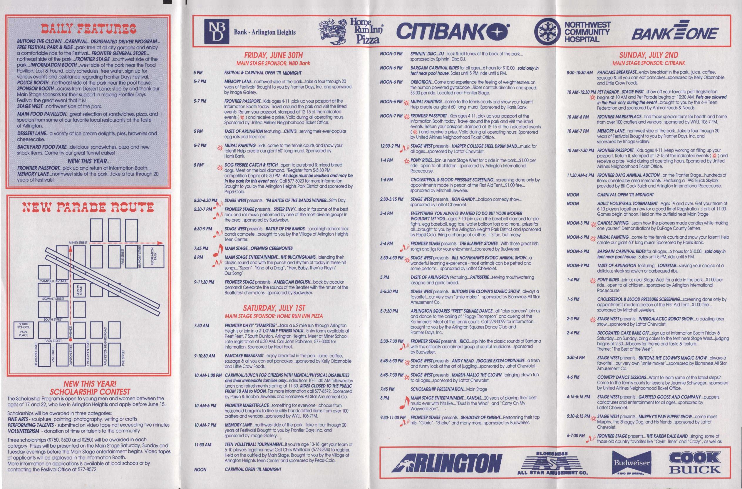 Frontier Days 1995 brochure, page 2