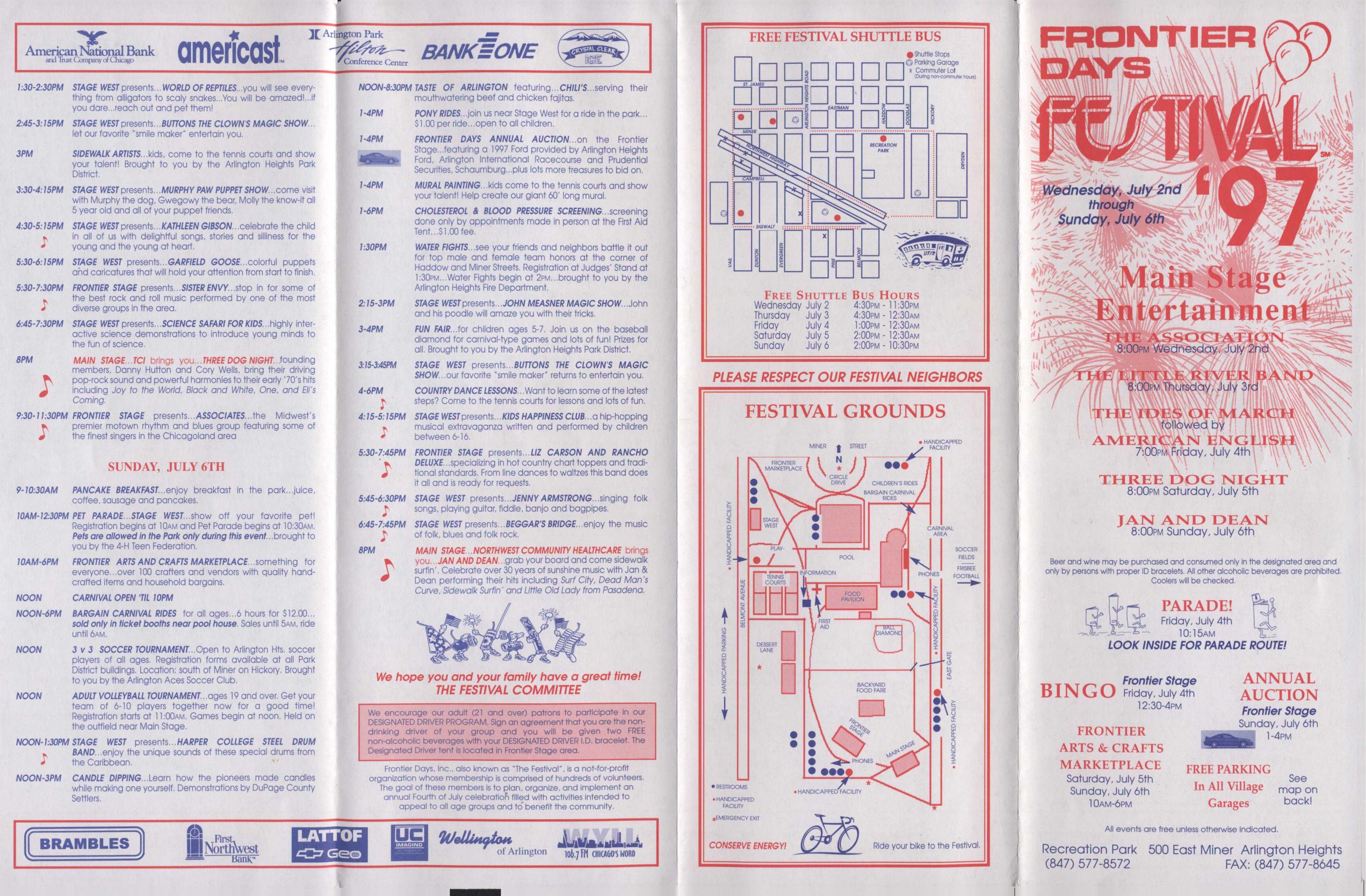 Frontier Days 1997 brochure, page 1