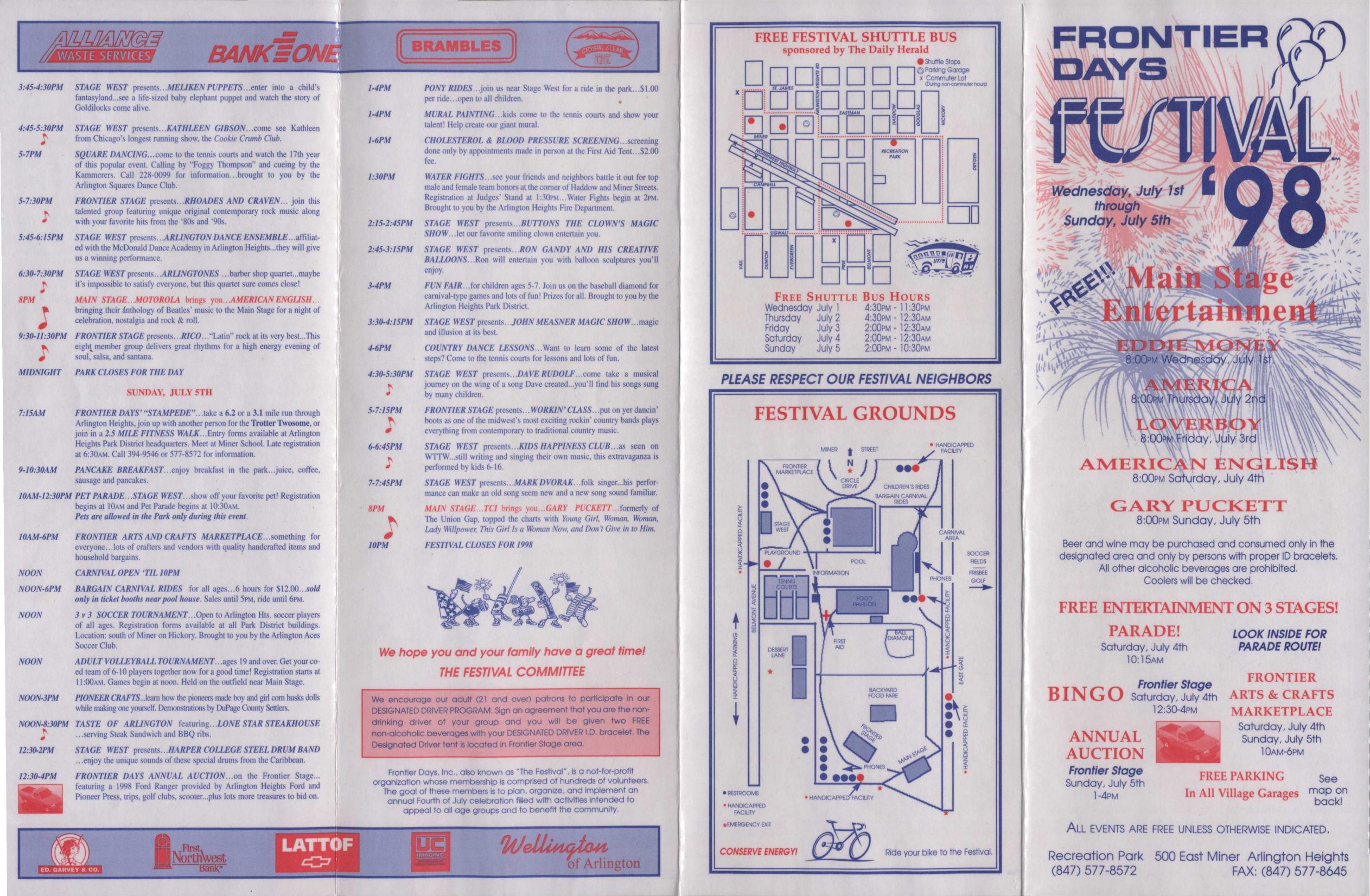 Frontier Days 1998 brochure, page 1