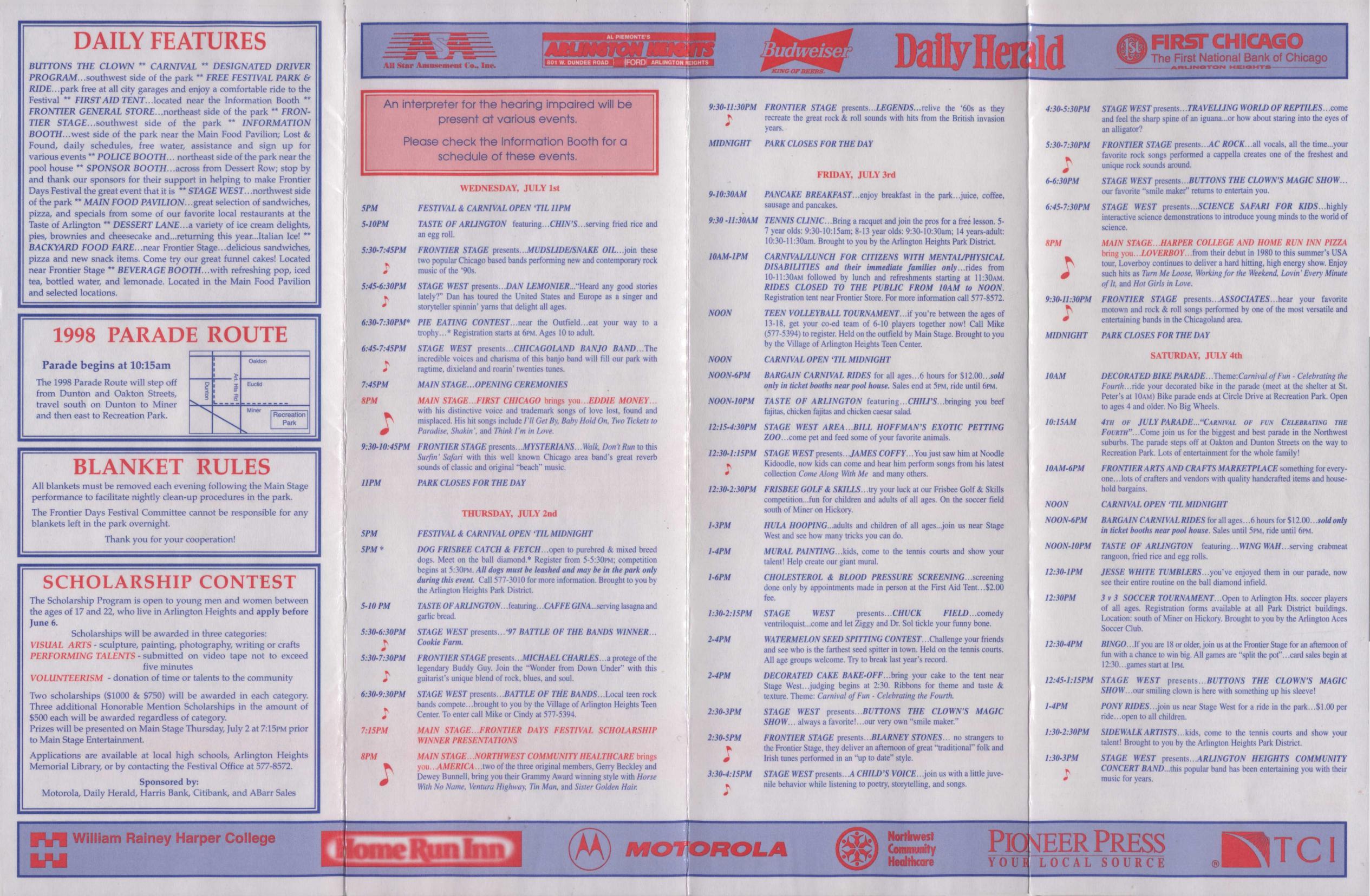 Frontier Days 1998 brochure, page 2
