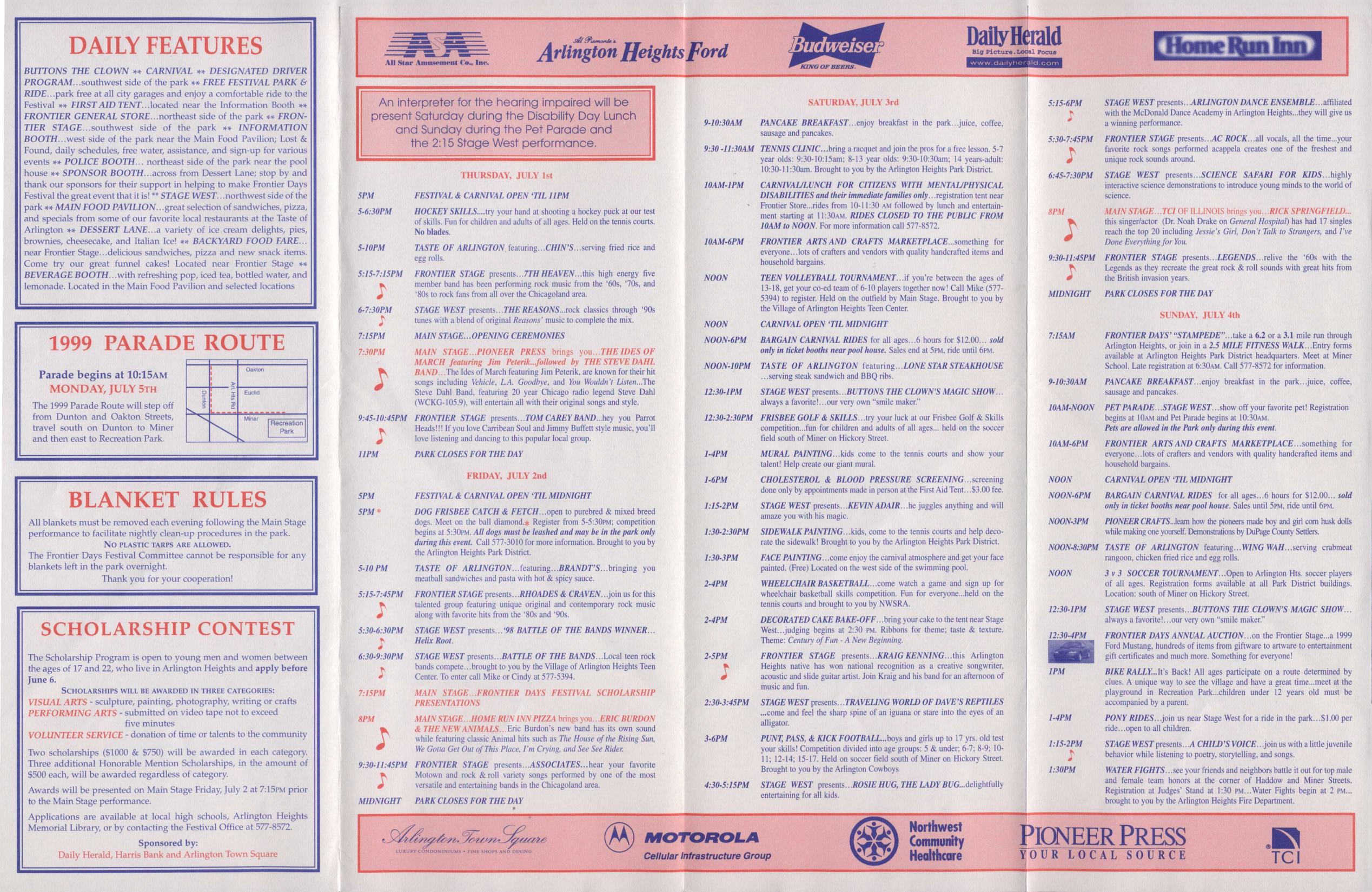 Frontier Days 1999 brochure, page 2