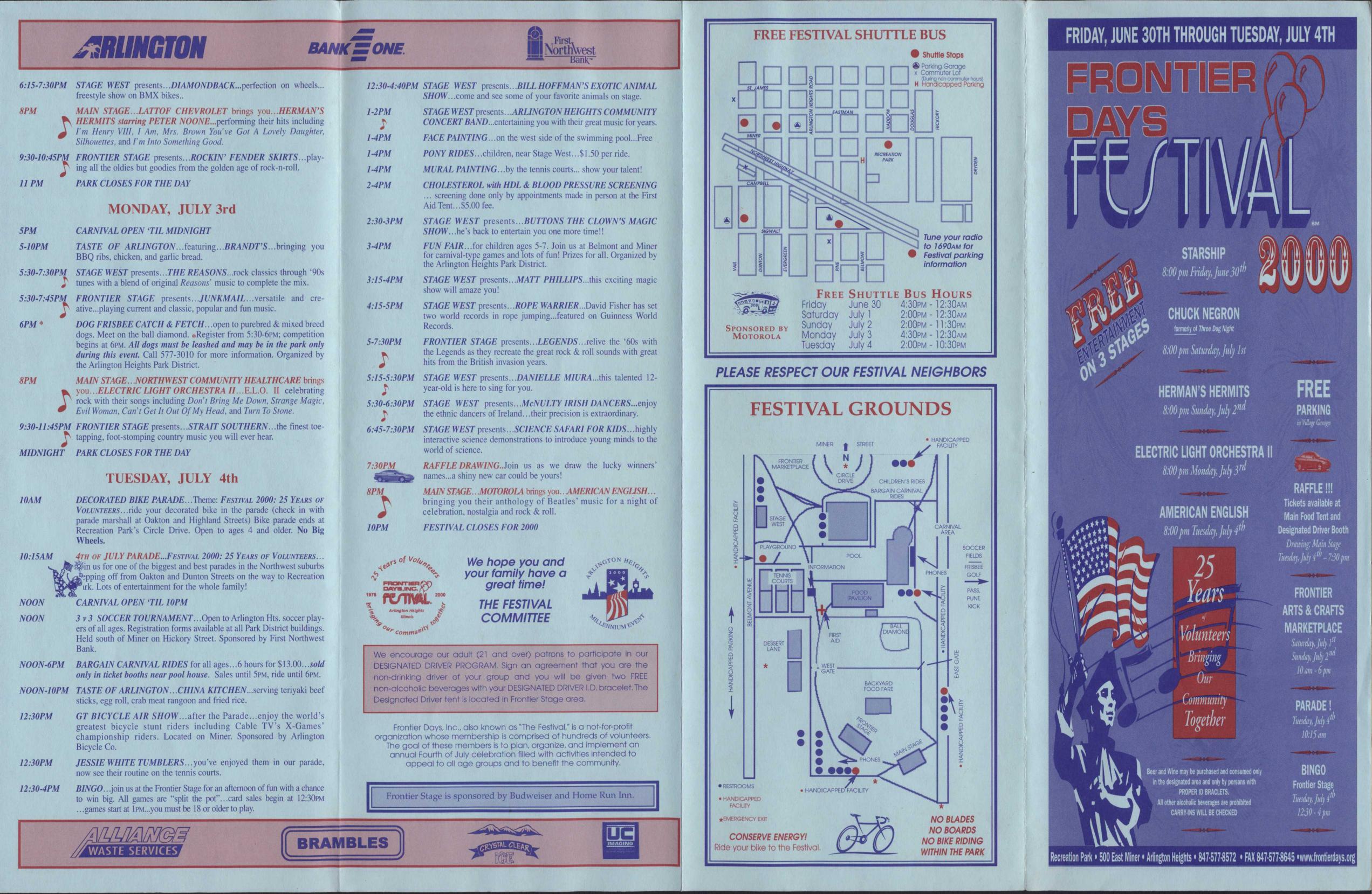Frontier Days 2000 brochure, page 1
