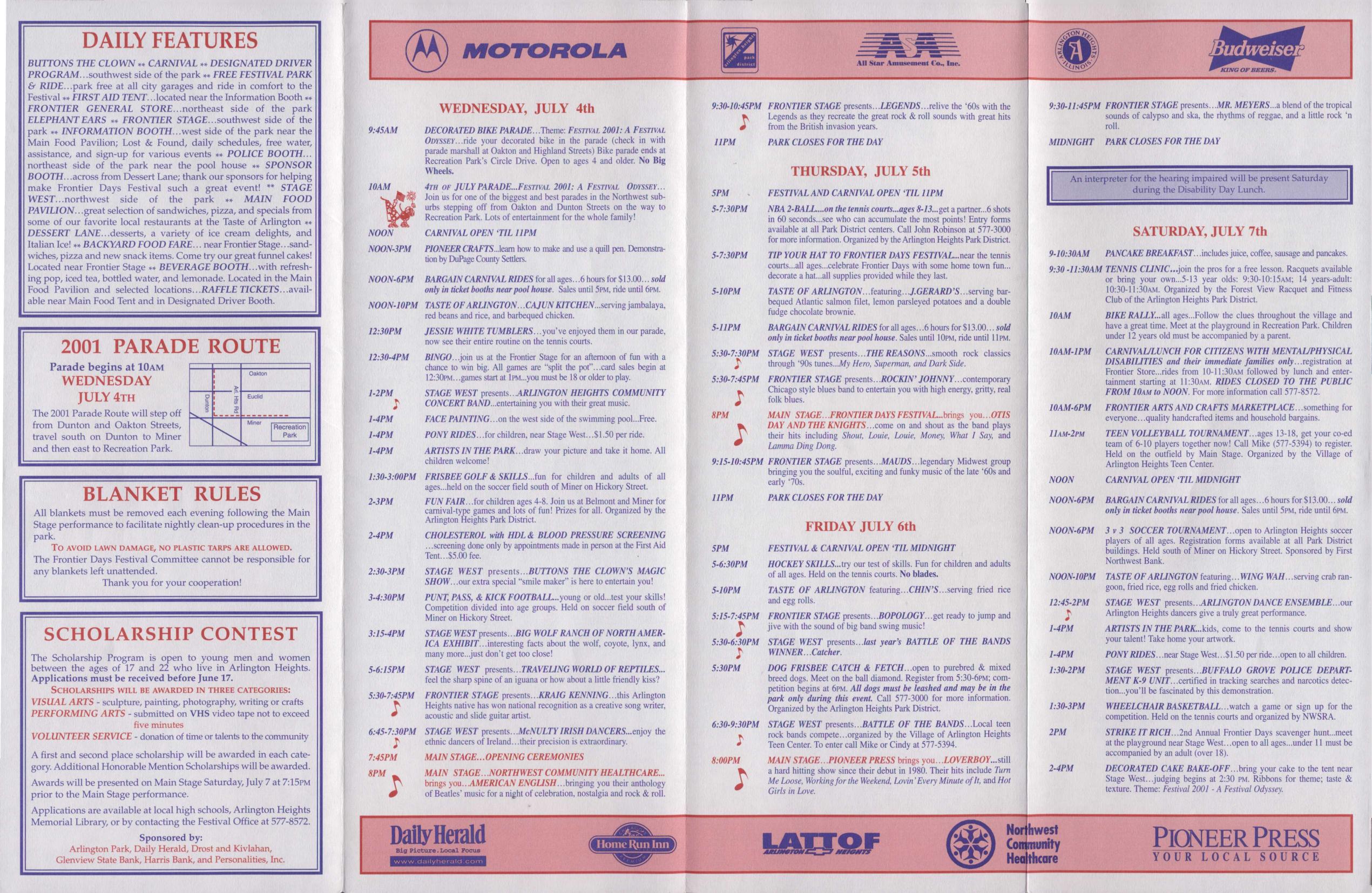 Frontier Days 2001 brochure, page 2