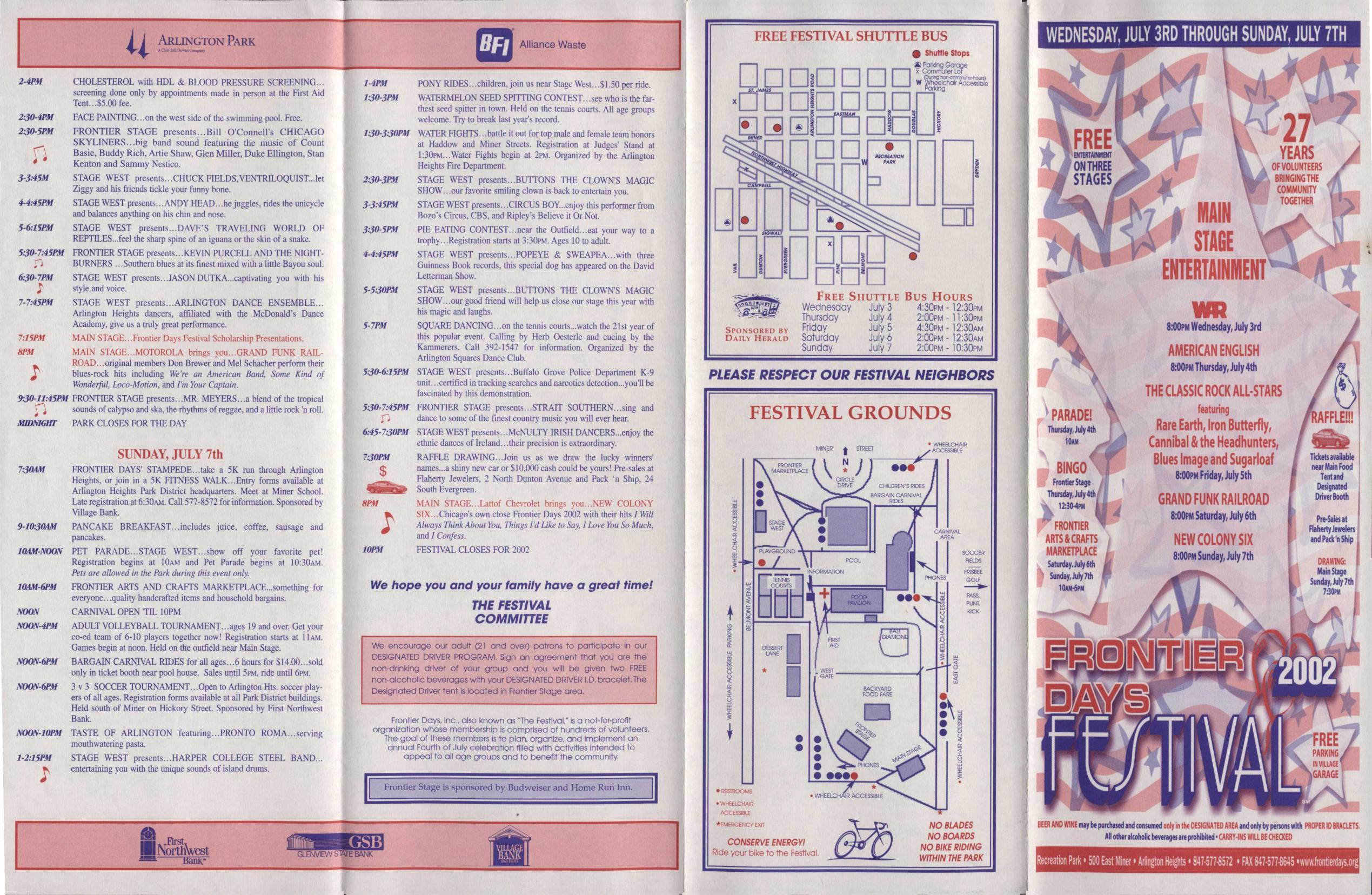 Frontier Days 2002 brochure, page 1
