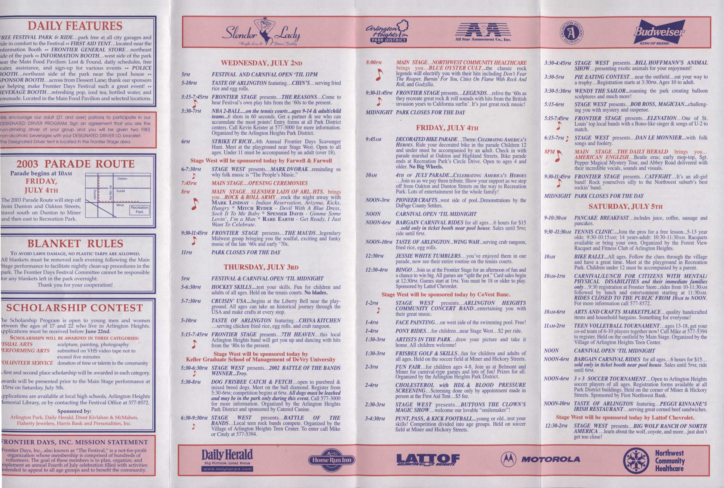 Frontier Days 2003 brochure, page 2