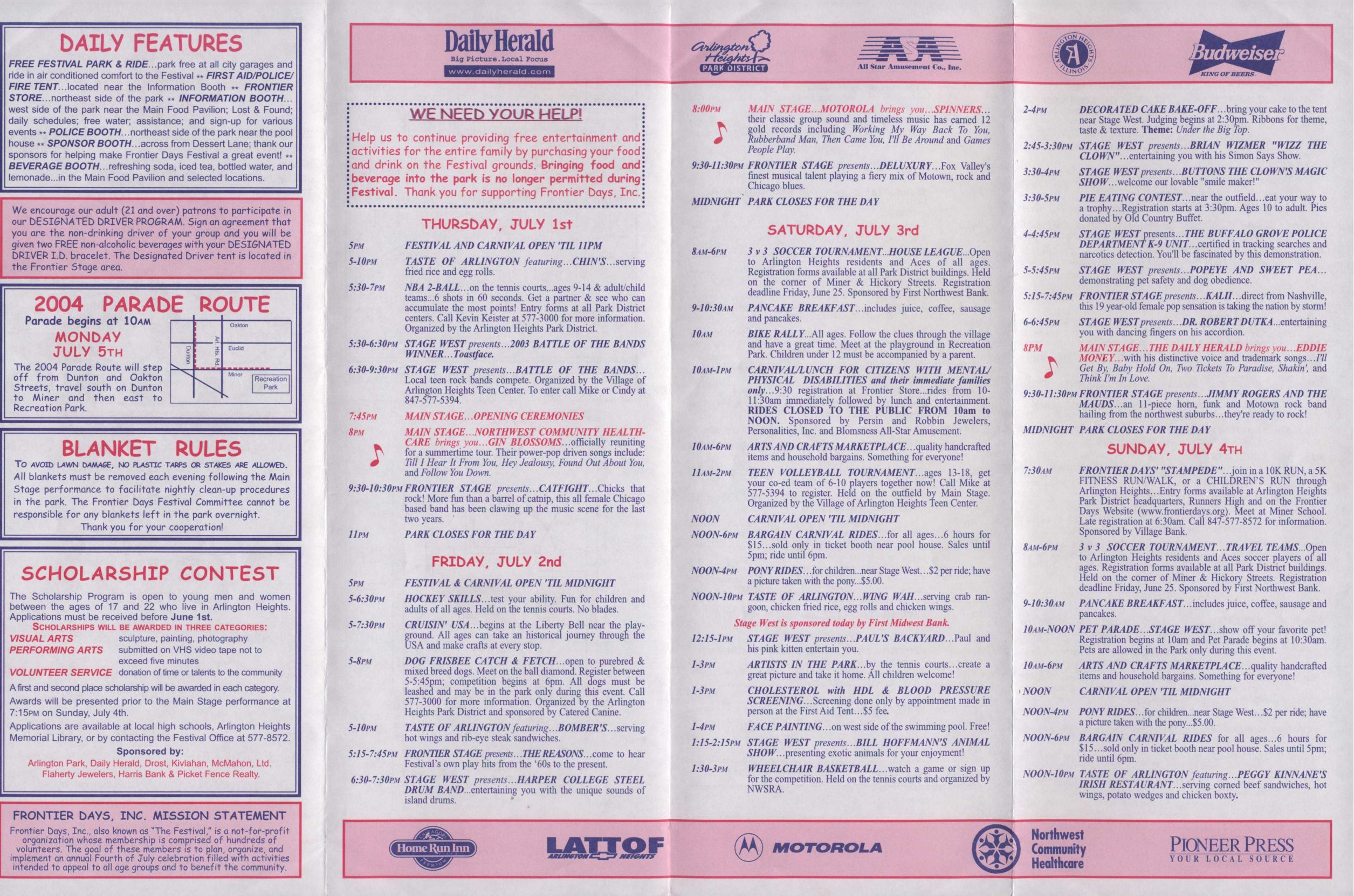 Frontier Days 2004 brochure, page 2