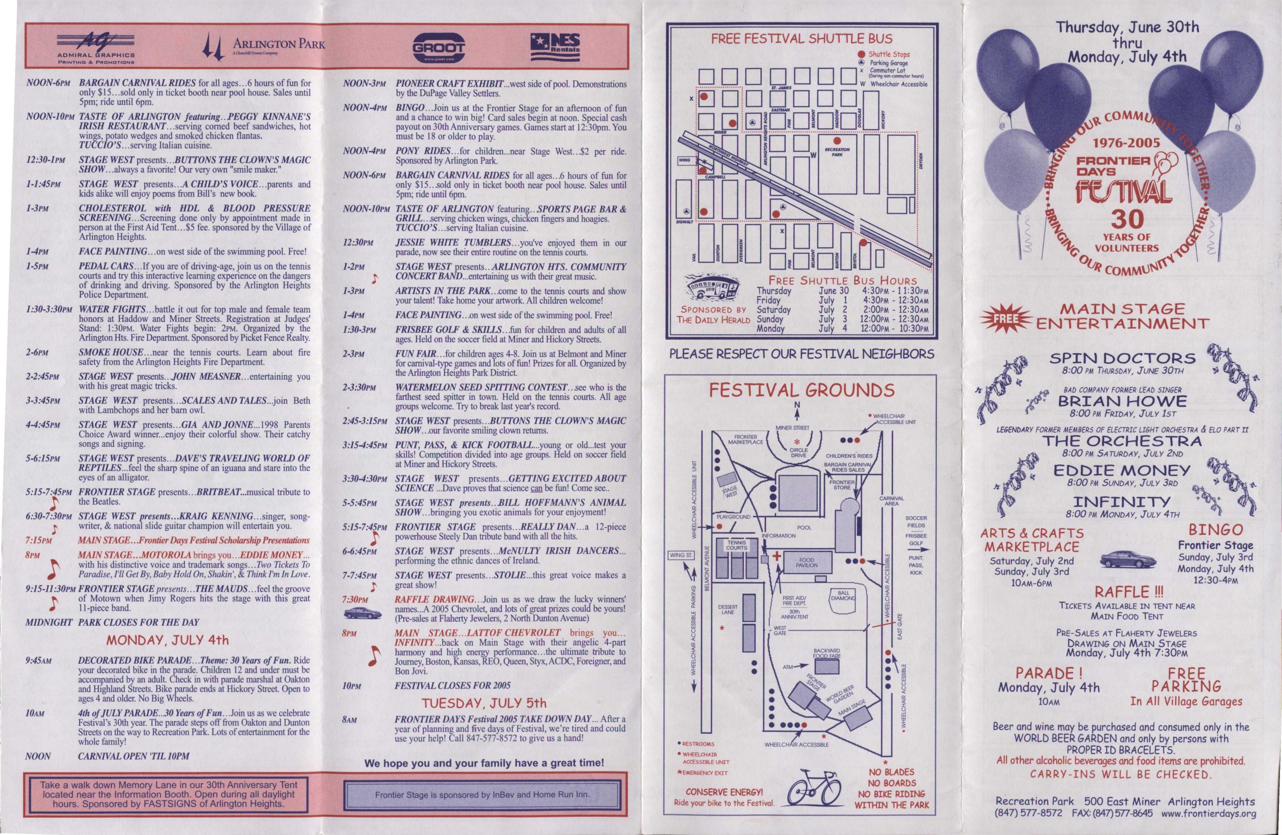 Frontier Days 2005 brochure, page 1