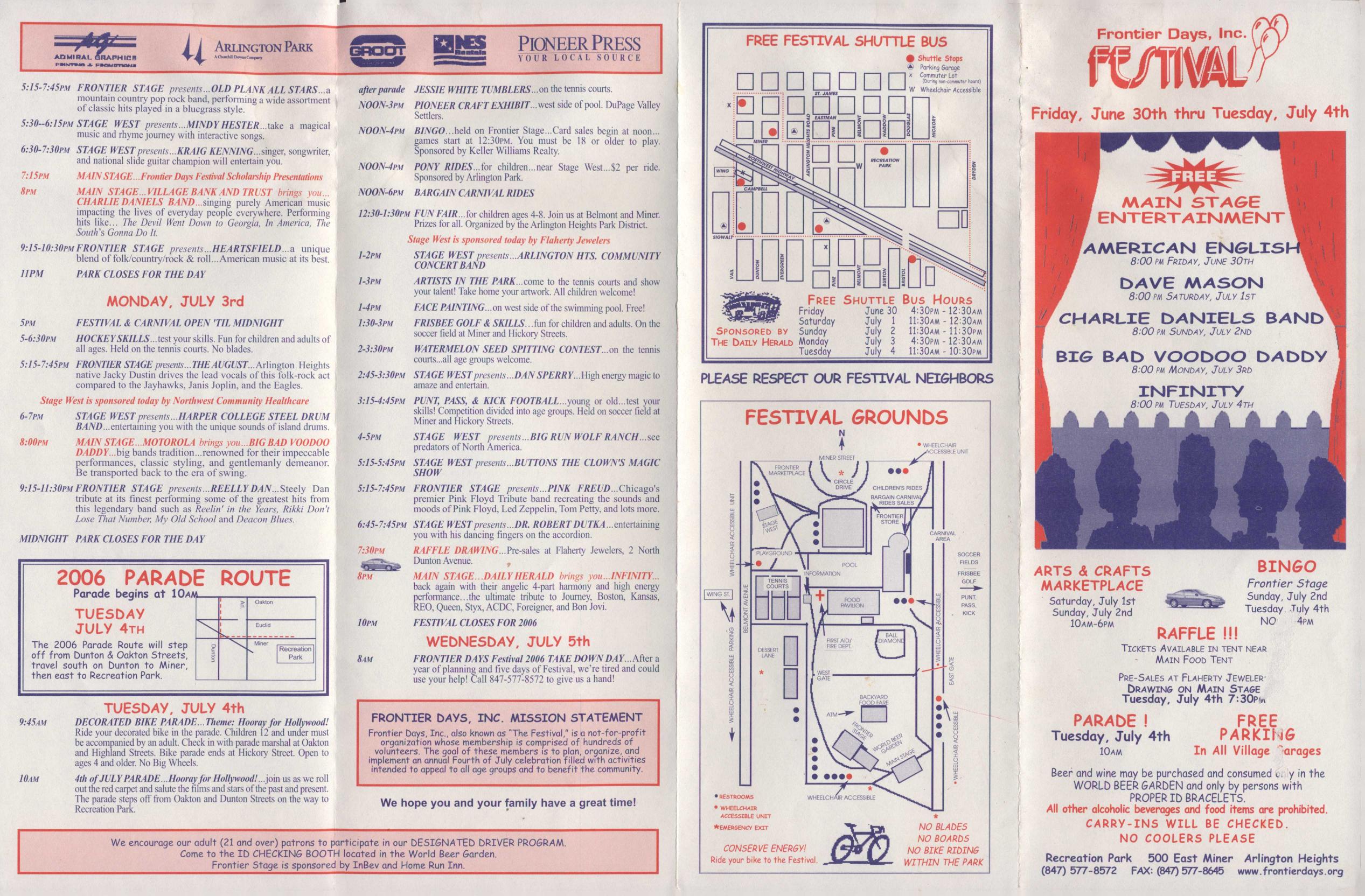 Frontier Days 2006 brochure, page 1