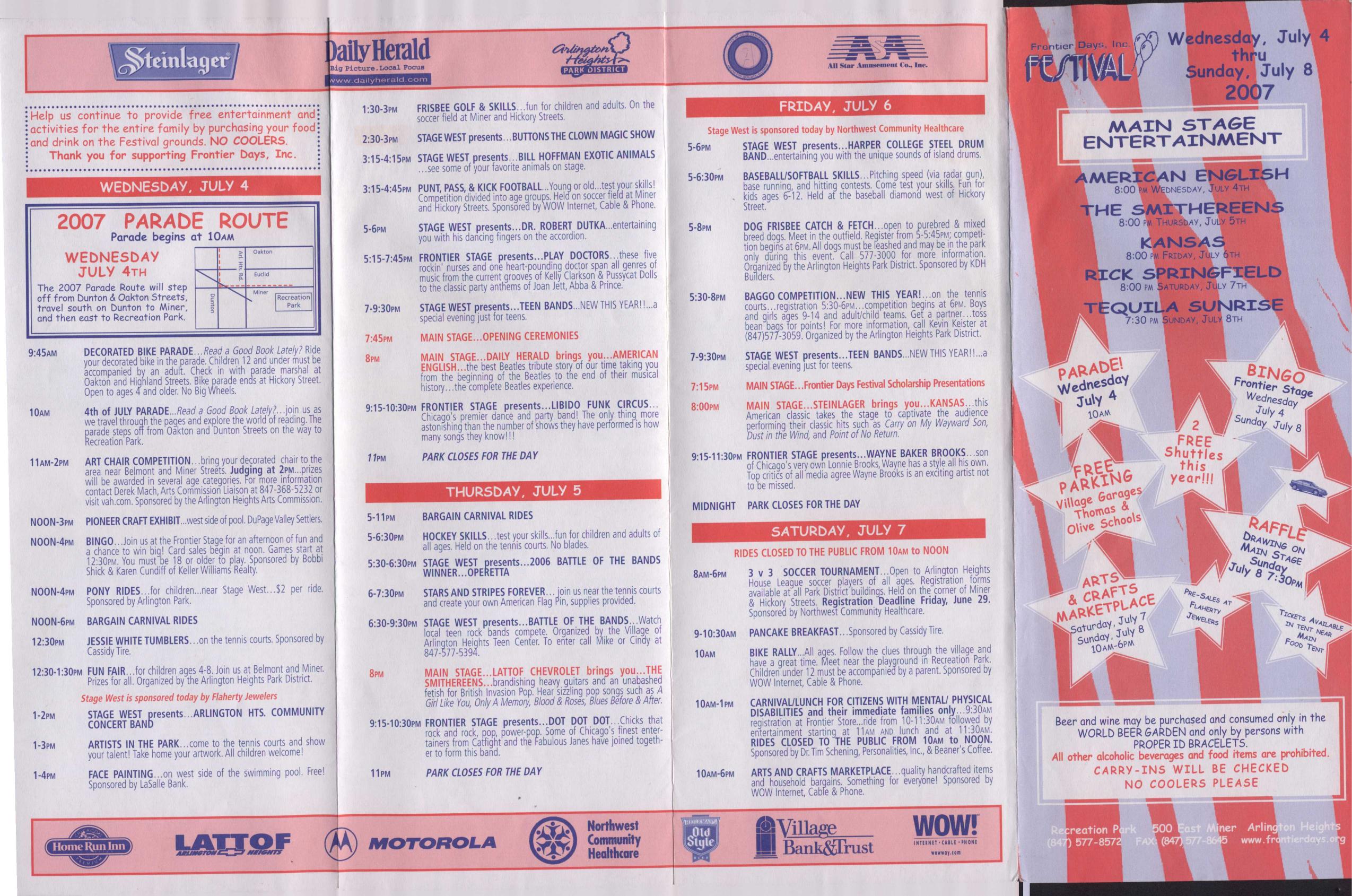 Frontier Days 2007 brochure, page 1