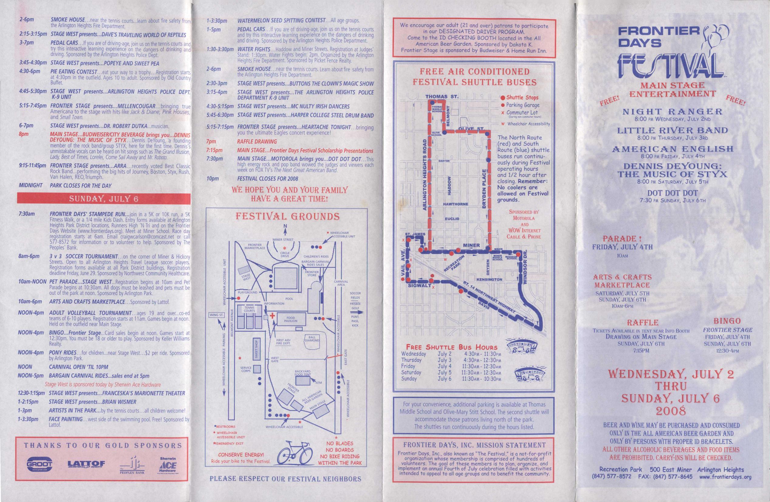 Frontier Days 2008 brochure, page 1