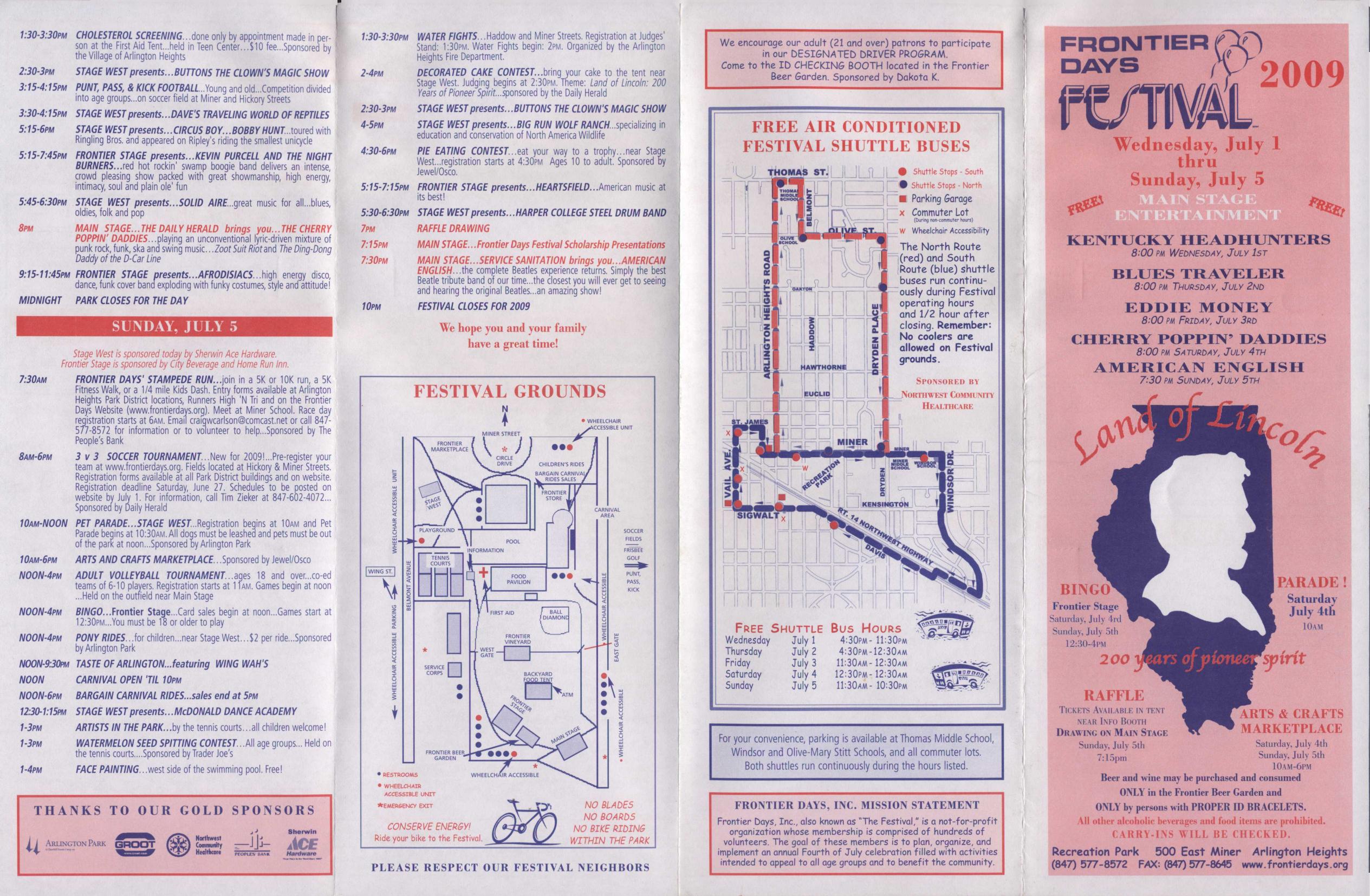 Frontier Days 2009 brochure, page 1