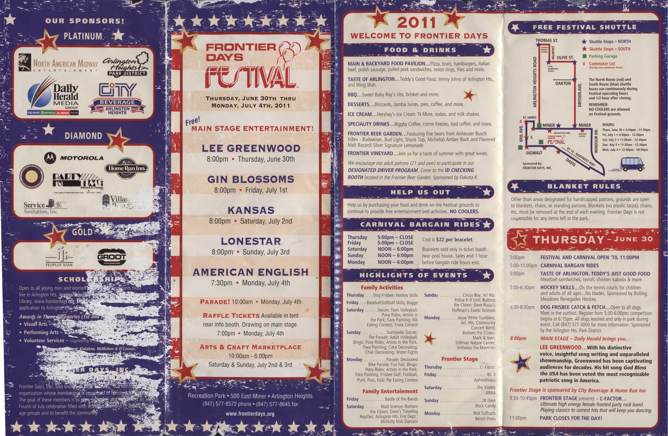 Frontier Days 2011 brochure, page 1
