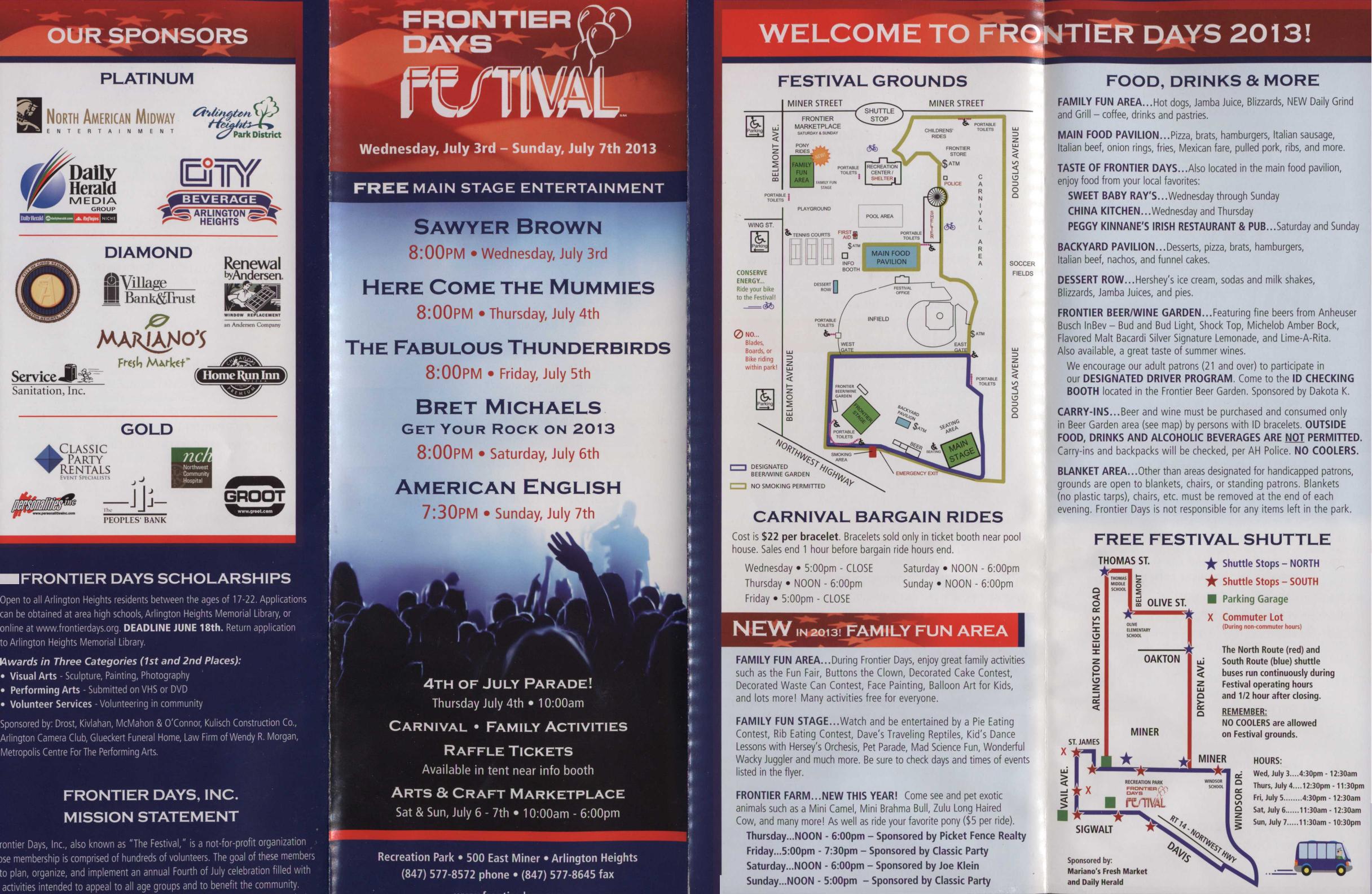 Frontier Days 2013 brochure, page 1