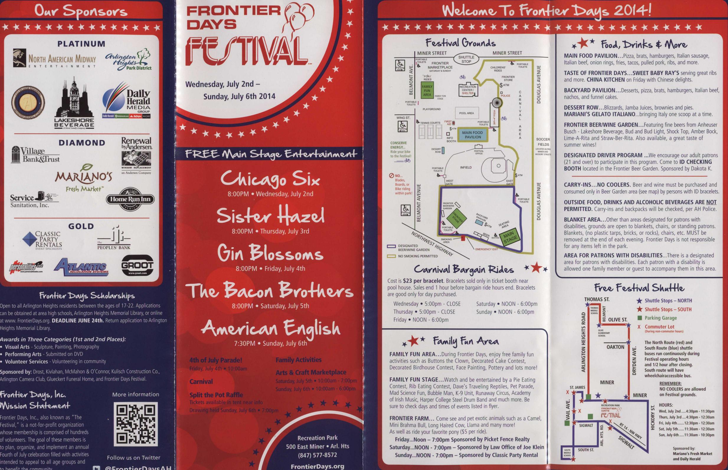 Frontier Days 2014 brochure, page 1