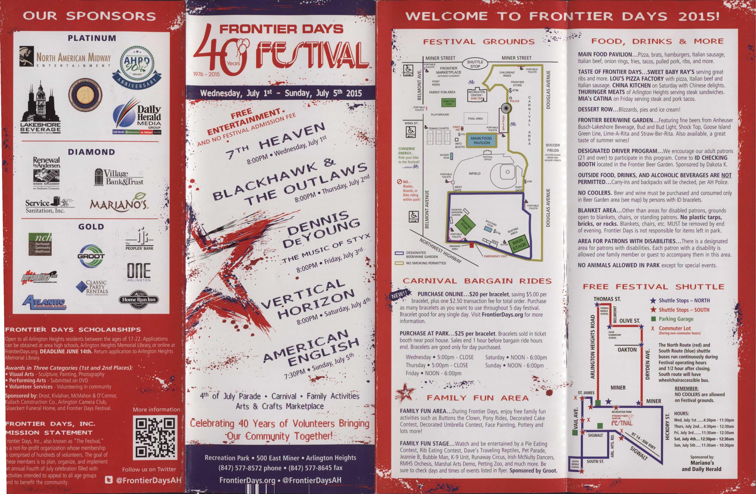 Frontier Days 2015 brochure, page 1